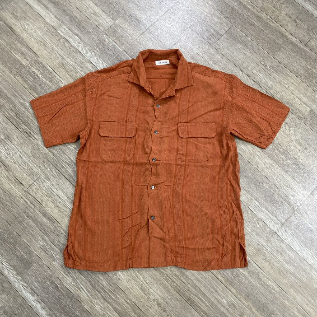Tete Homme Vintage Issey Miyake Tete Homme Open Collar Shirt Designer Size US M / EU 48-50 / 2 - 1 Thumbnail