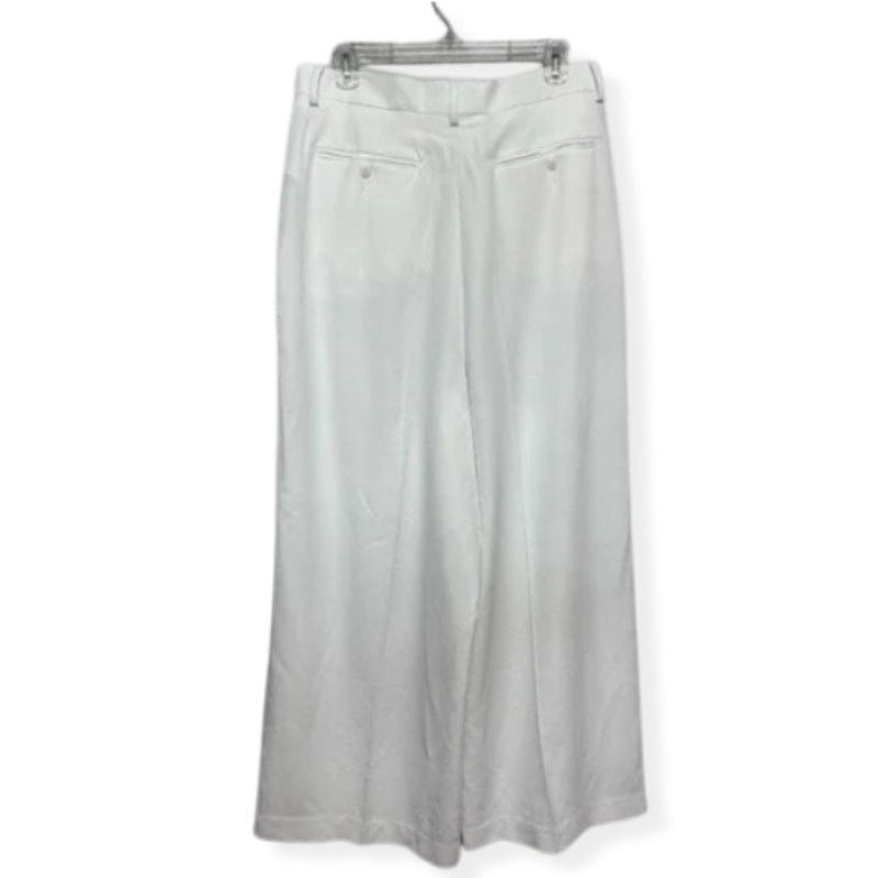 Asos ASOS Design Palazzo Flowy Pants High Rise Zip White 32 NWOT Size 32" / US 10 / IT 46 - 4 Thumbnail