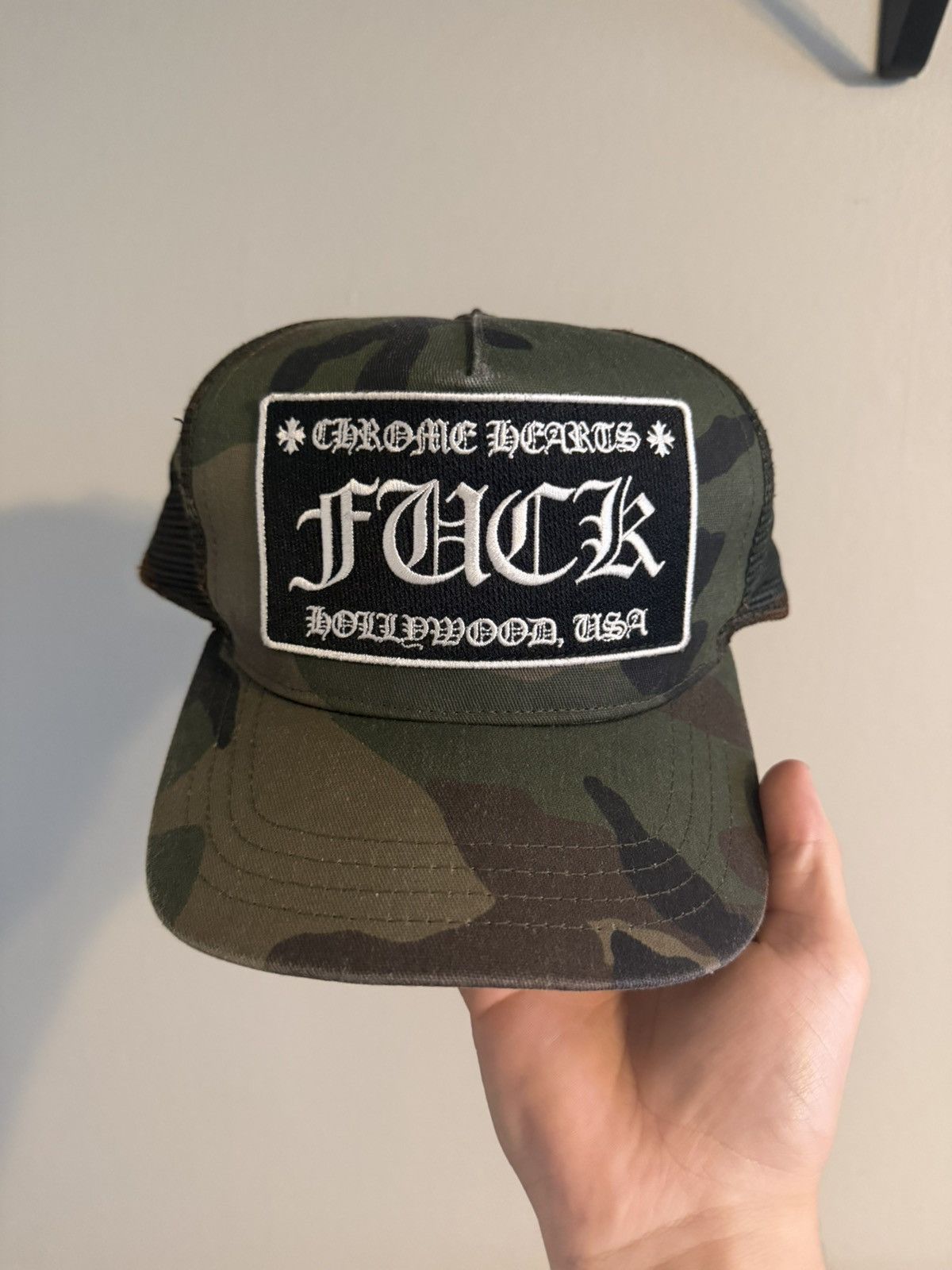 Chrome Hearts Chrome hearts fuck camo hat | Grailed