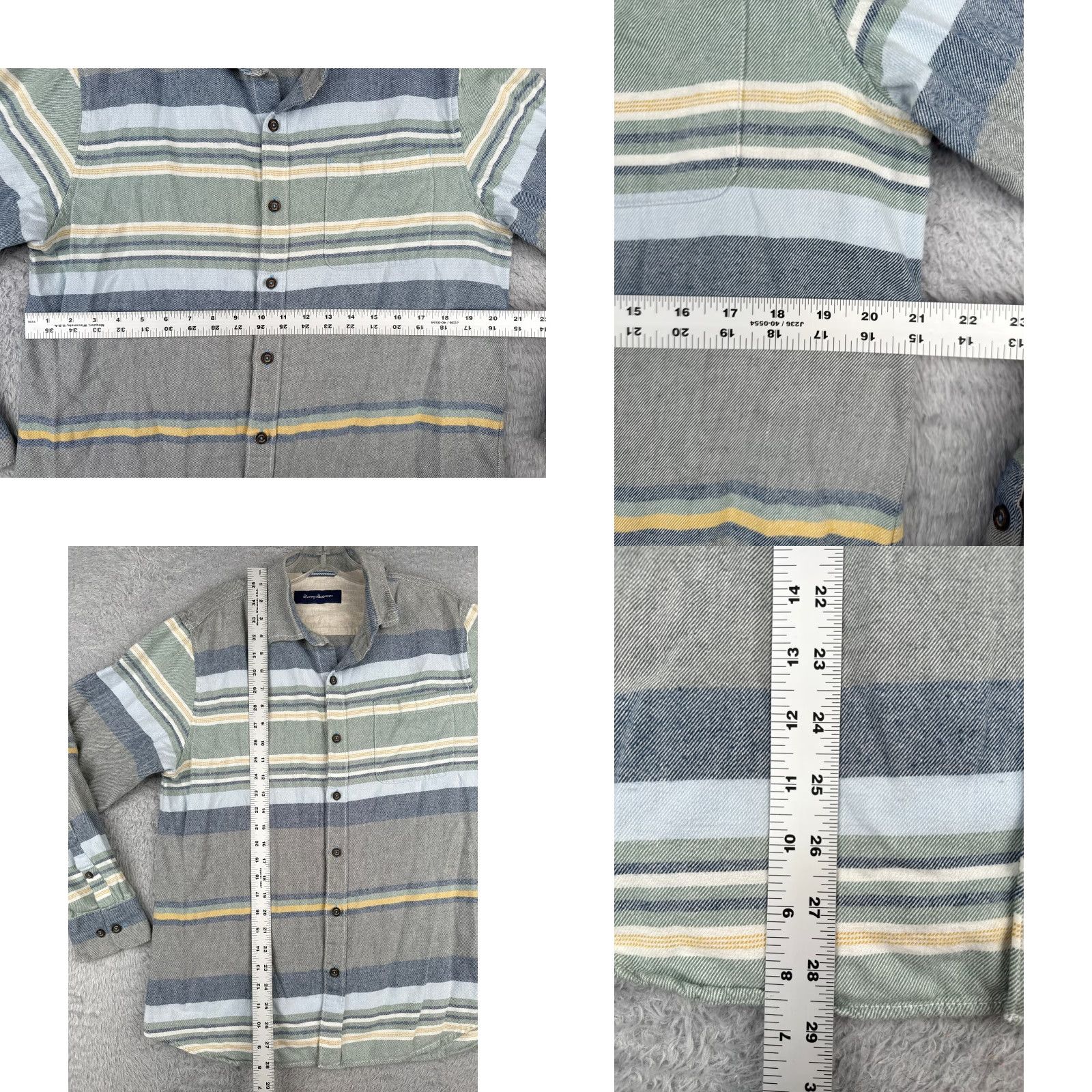 Tommy Bahama Tommy Bahama Shirt Men Medium Gray Blue Stripe Long Sleeve Button-Up Casual, Travel, Resort, Aloha, Beach, Hawaiian Pattern D 0 Size US M / EU 48-50 / 2 - 8 Thumbnail