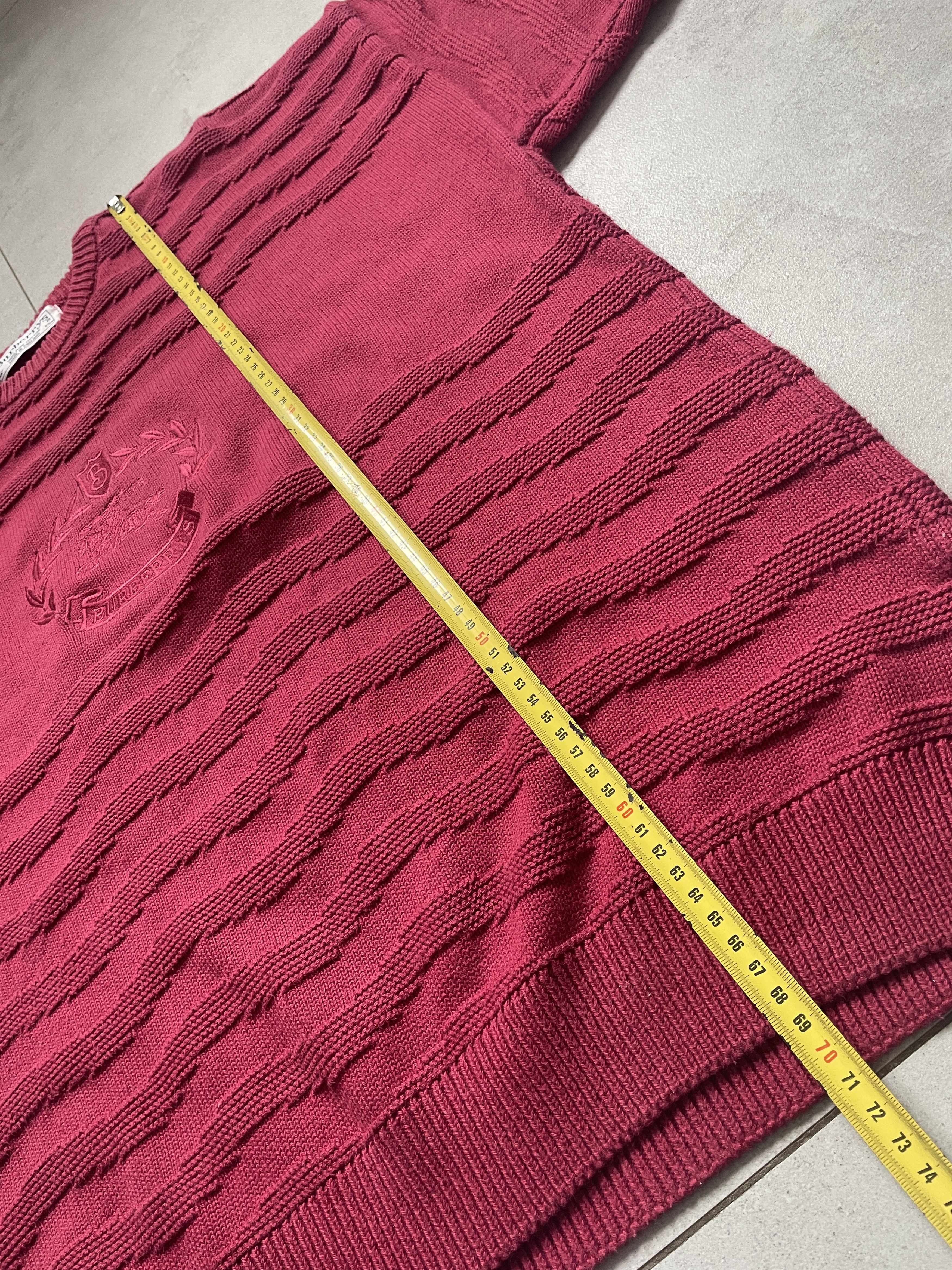 Burberry VINTAGE BURBERRYS OLD MONEY BURGUNDY PINK BOXY SWEATER Size US XL / EU 56 / 4 - 7 Thumbnail