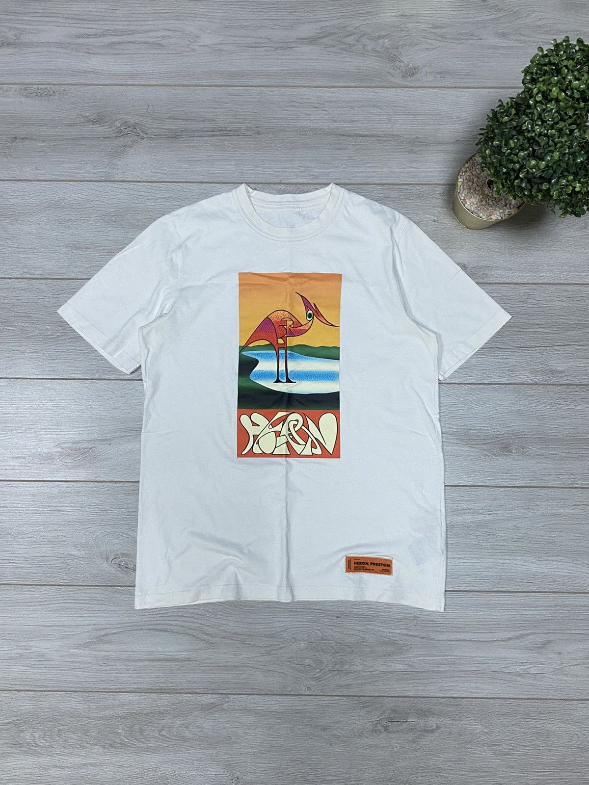 ★新品  ヘロンプレストン H2 UnityダブルレイヤードTシャツ 白M H&M × Heron Preston Heron Preston x H&M H2 “Unity” Layered