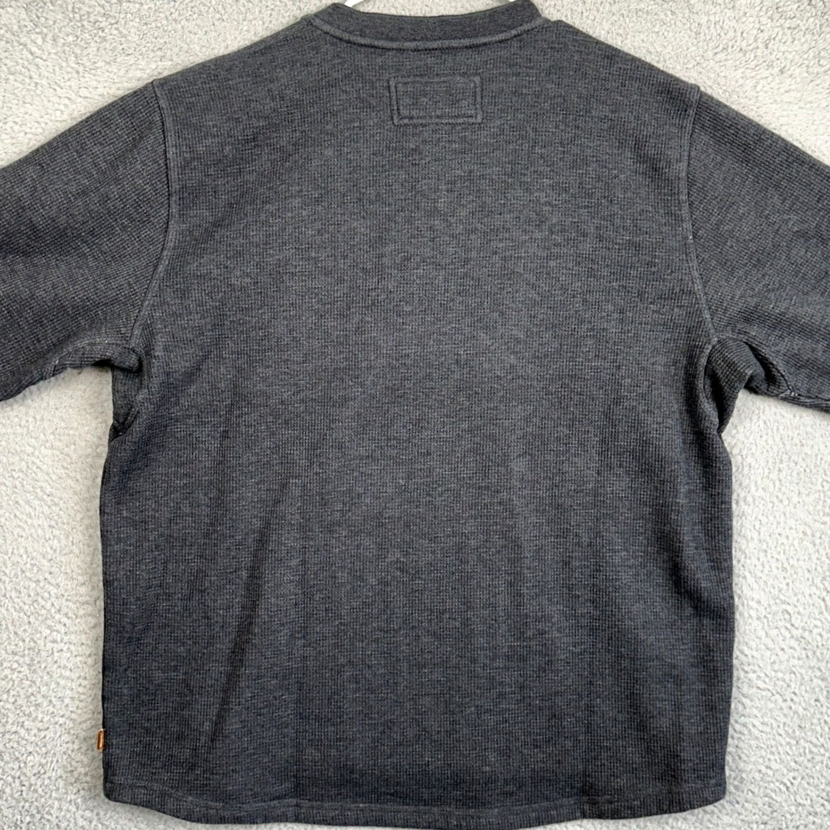 Vintage L.L. Bean Mens XL Grey Waffle Knit Sweater Thermal Henley Fleece Lined Pullover Size US XL / EU 56 / 4 - 3 Thumbnail