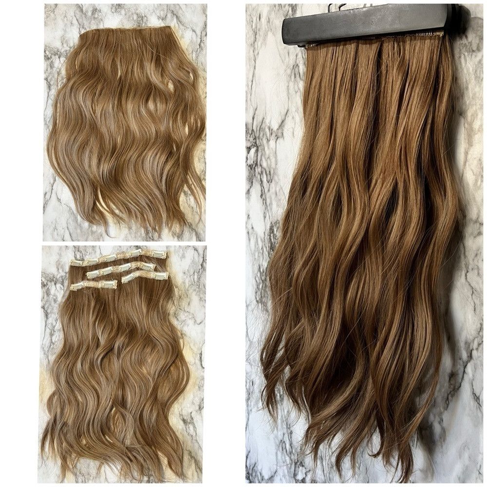 Other Dark Blonde Curly Wave Clip in Hair Extensions 20 Inch Size ONE SIZE - 1 Thumbnail