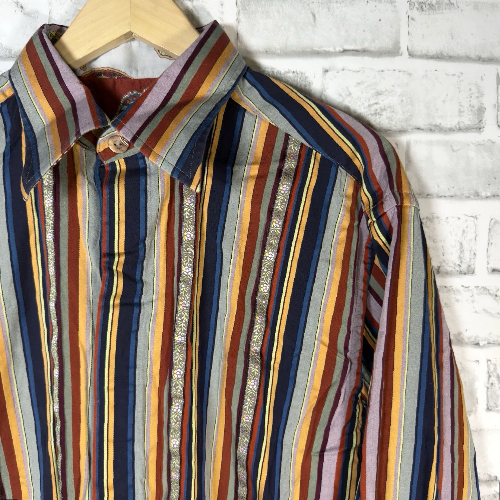 Robert Graham Robert Graham Striped Button-Down Long Sleeve Shirt Mens XL Multicolor 100% Cotton Size US XL / EU 56 / 4 - 2 Thumbnail