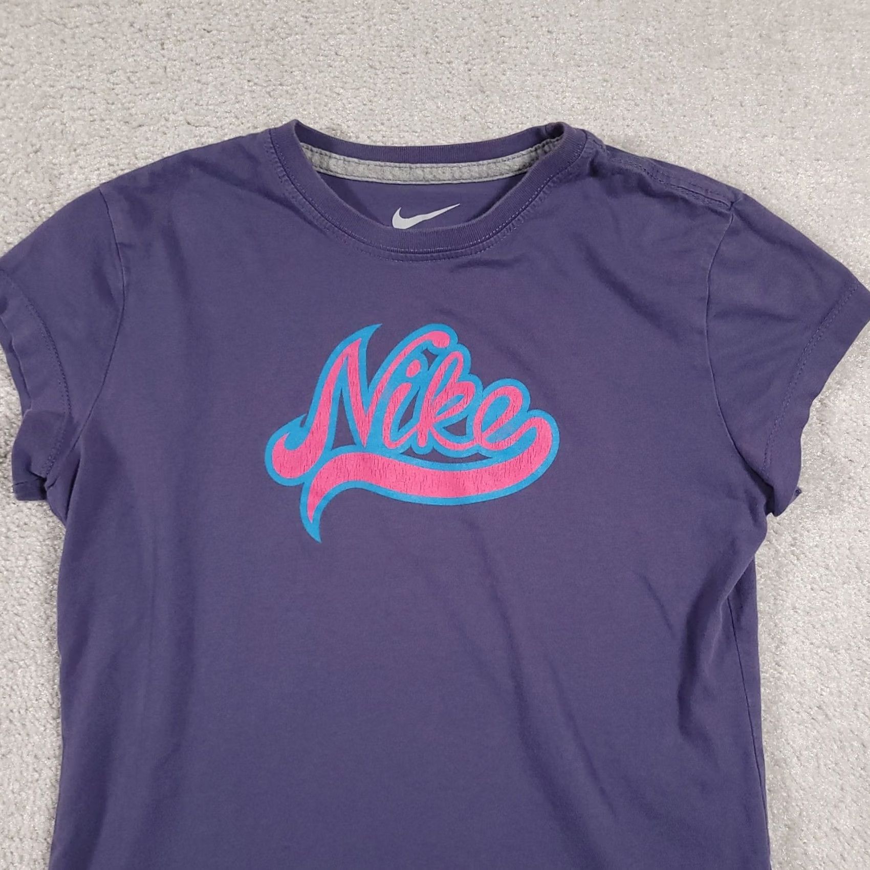 Nike VINTAGE Nike Shirt Womens Medium Purple Blue Pink Script Graphic Athletic Tee T-Shirt Size M / US 6-8 / IT 42-44 - 3 Thumbnail