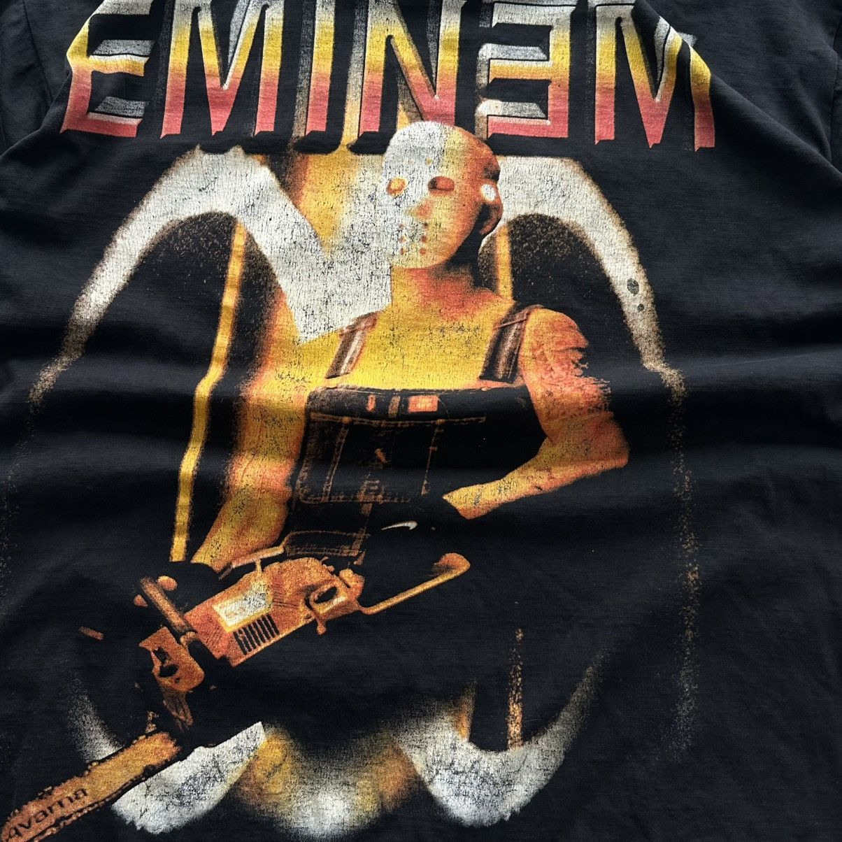 Rap Tees vintage 90s Eminem Chainsaw euro boot tee Size US XL / EU 56 / 4 - 2 Thumbnail