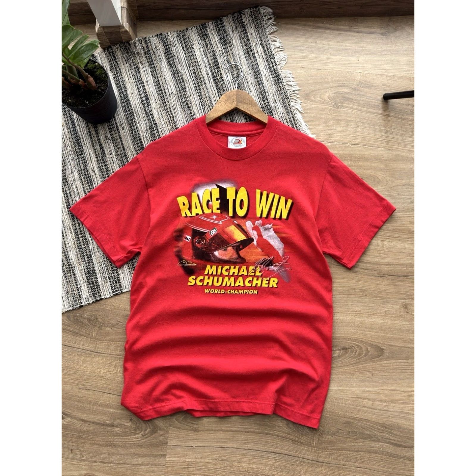 Vintage VINTAGE Michael Schumacher Race To Win Racing T-Shirt Red M Mens Size US M / EU 48-50 / 2 - 2 Thumbnail
