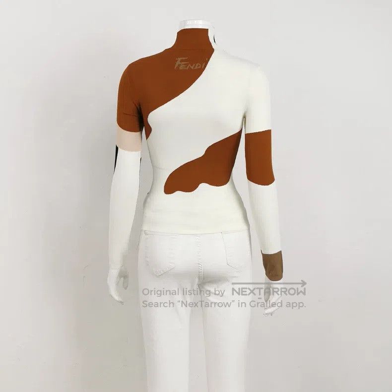 Fendi Fendi Contrast color high-neck knit sweater Size XS / US 0-2 / IT 36-38 - 2 Thumbnail