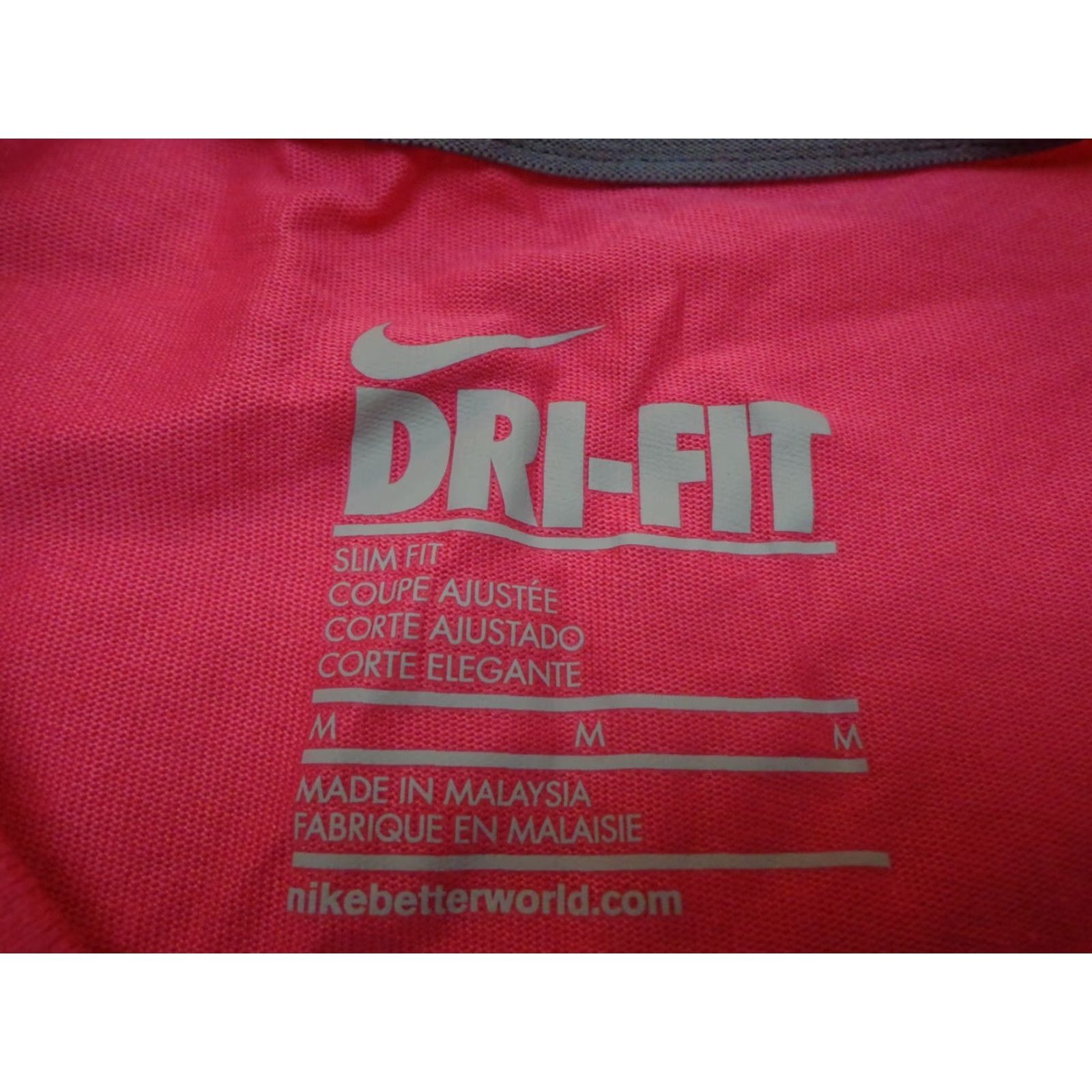 Nike Nike Dri-Fit T-Shirt Pink Women’s Medium Slim Fit Crew Neck Short Sleeve Shirt Size M / US 6-8 / IT 42-44 - 3 Thumbnail