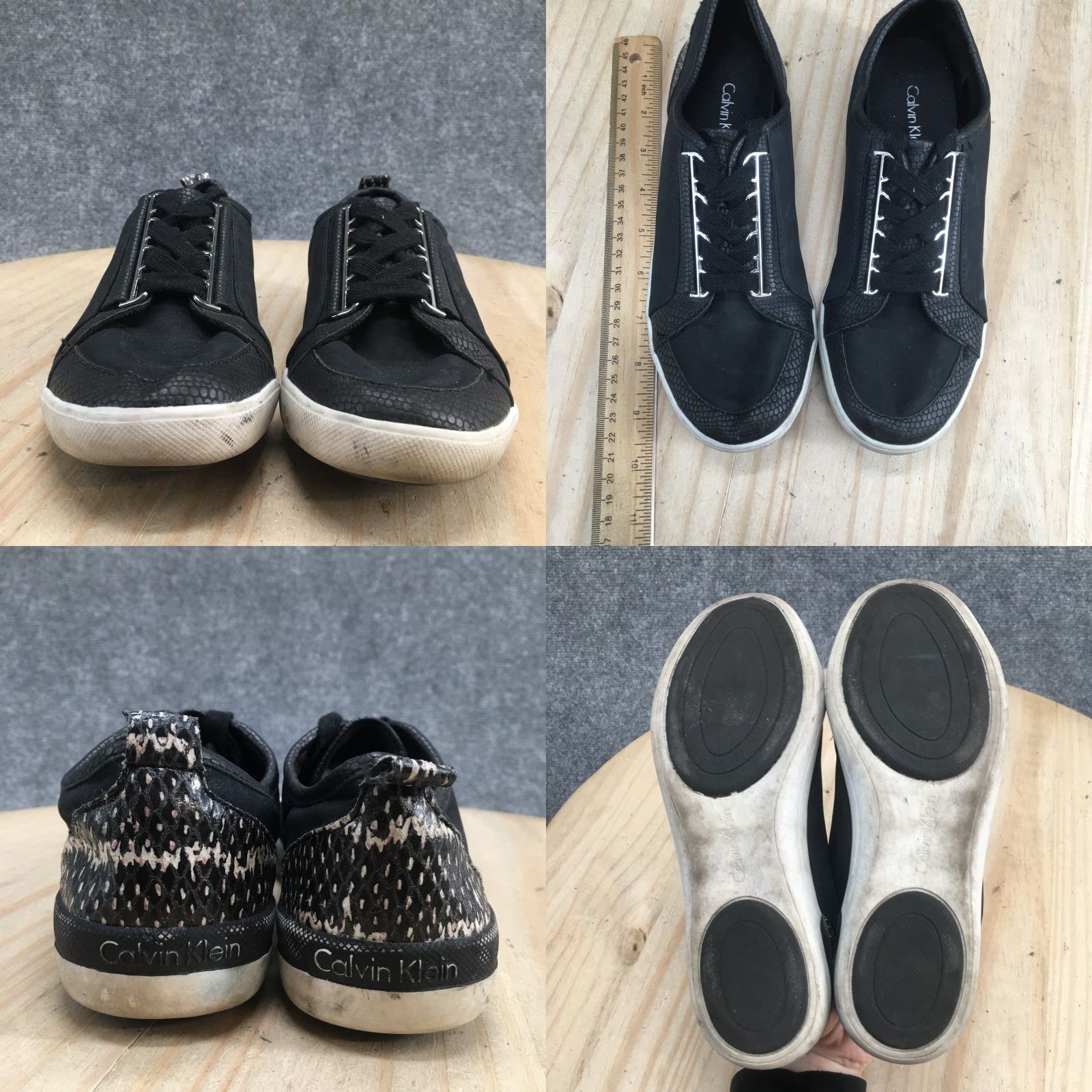 Calvin Klein Calvin Klein Sneakers Womens 6.5M Black Tanita Low Top Lace Up Casual Shoes 34E1504 Size M / US 6-8 / IT 42-44 - 8 Thumbnail