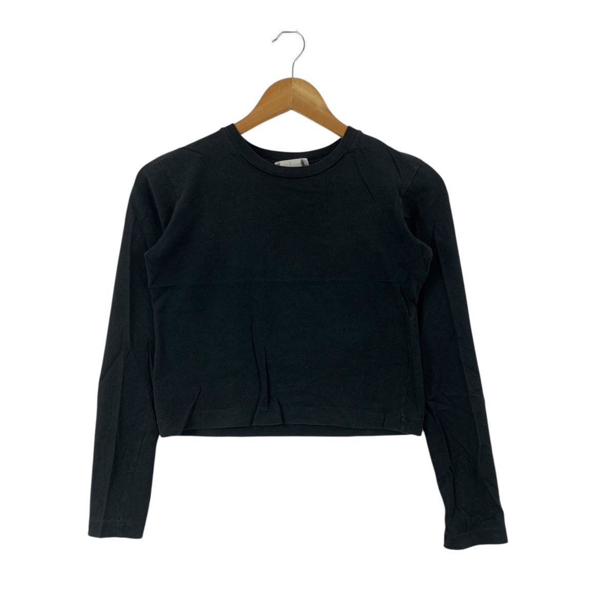 agnes b. AGNES B PARIS Plain Crop Top Long Sleeve Tshirt Size US S / EU 44-46 / 1 - 1 Thumbnail