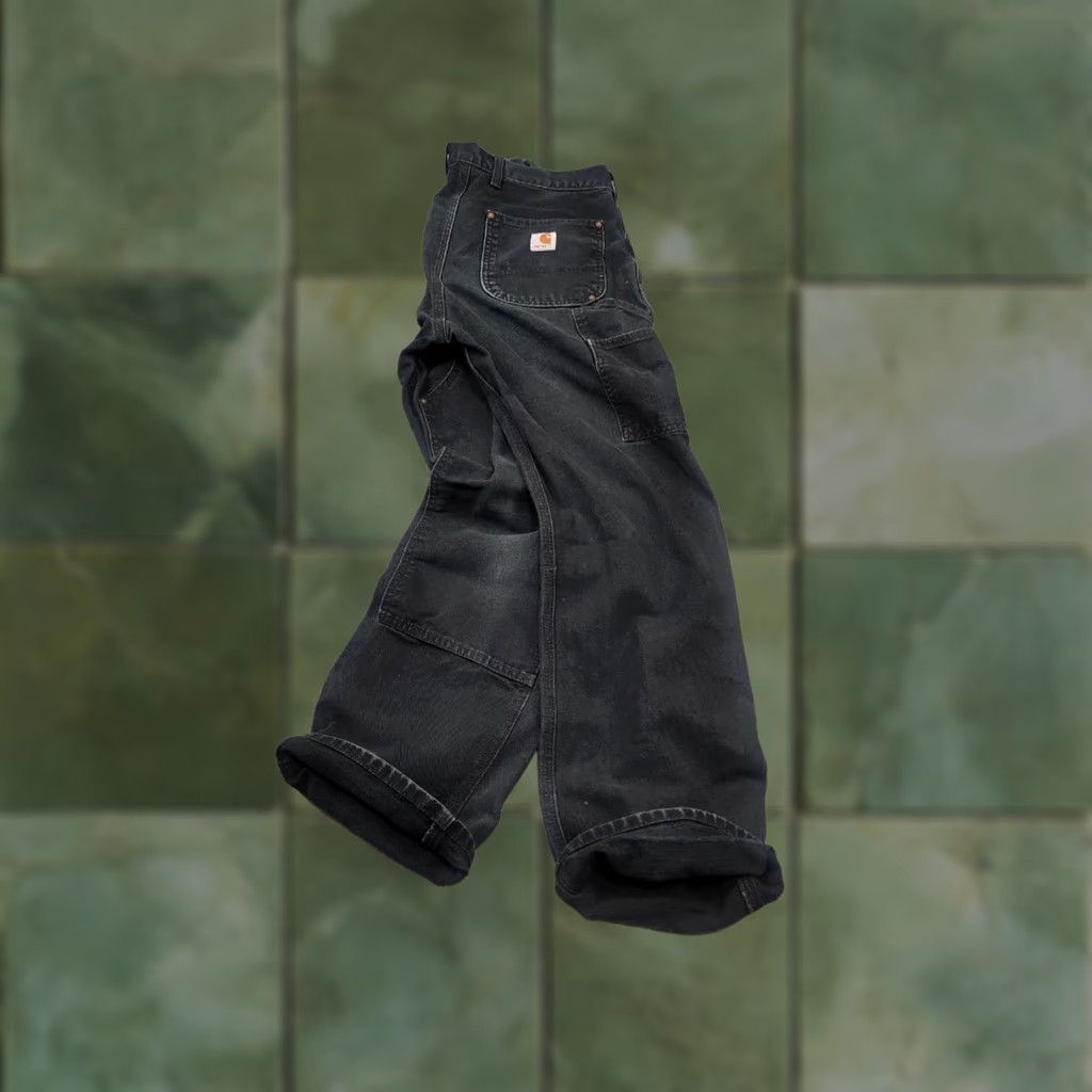 Carhartt VINTAGE Carhartt double knee Pants Carpenter 90's Carhartt double knee Black Canvas USA Mens Regular 30" Waist 28" Inseam 365 Size US 30 / EU 46 - 1 Thumbnail