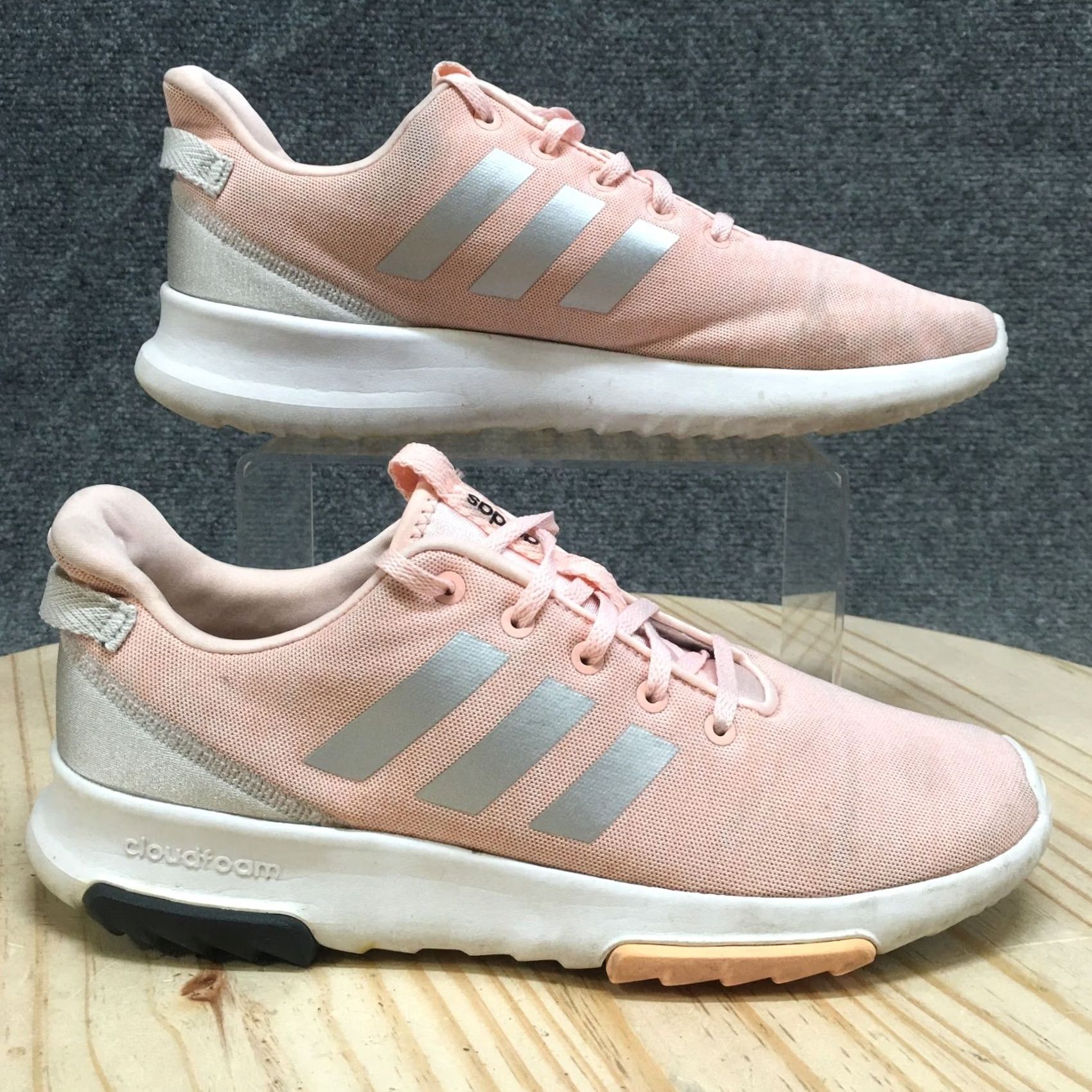Adidas Adidas Cloudfoam QT Racer Womens Shoes Sneakers 7 Pink Silver Running Athletic Shoe Sports Casual Sneakers Ladies Size US 7 / IT 37 - 2 Thumbnail