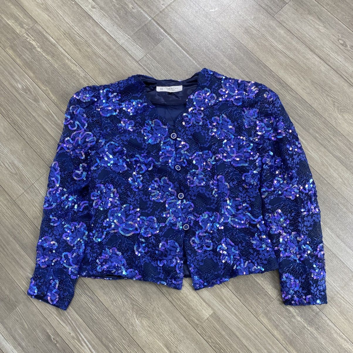 Givenchy 1990s Vintage Givenchy Hi Formal Brocade Beads Womens Blazer Size L / US 10 / IT 46 - 1 Thumbnail