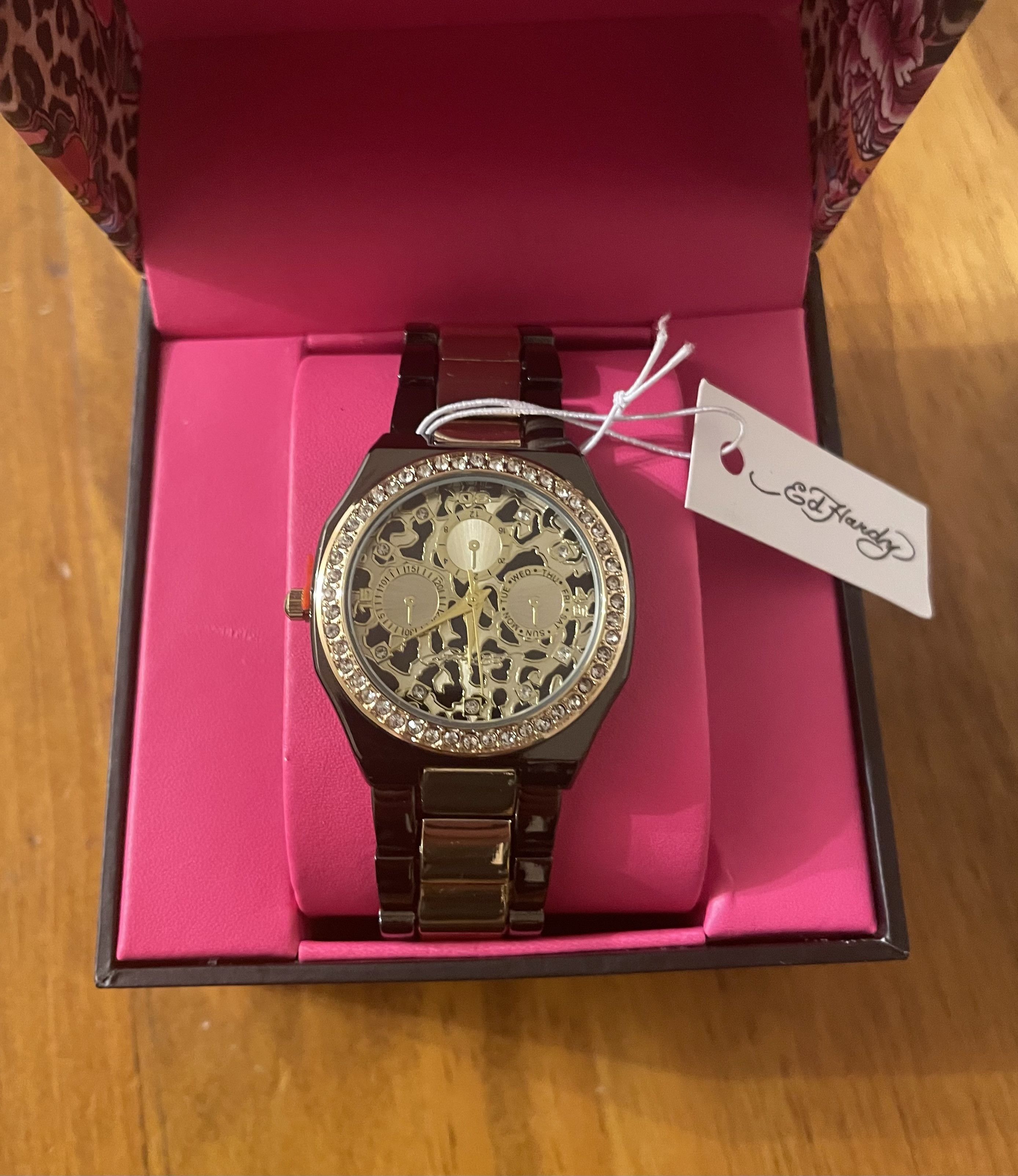 Ed Hardy Ed Hardy - Cheetah print gold black watch Size ONE SIZE - 1 Thumbnail