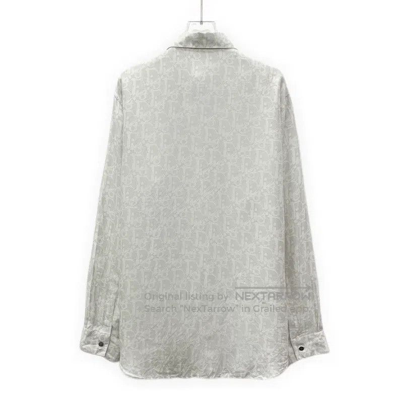 Dior Dior Gray logo old flower full print mulberry silk lapel l Size US XS / EU 42 / 0 - 2 Thumbnail