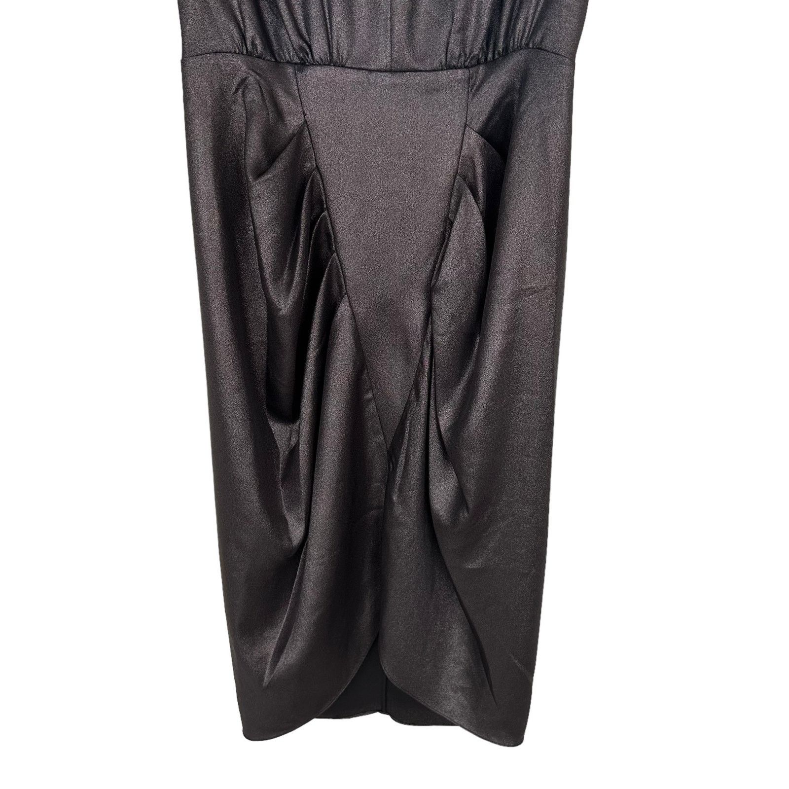 Other BCBGMaxazria Black Metallic Ruffle Sheath Dress Sz 6 Size M / US 6-8 / IT 42-44 - 4 Thumbnail