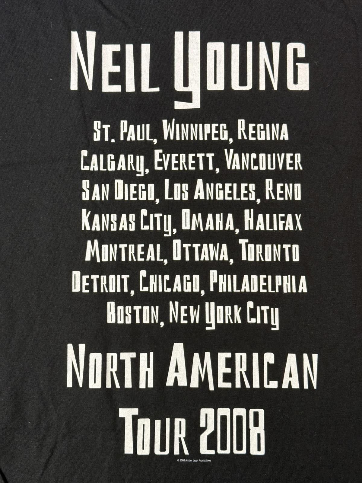 Designer Neil Young T-shirt 2008 Tour North American Black Tee - L Size US L / EU 52-54 / 3 - 7 Thumbnail