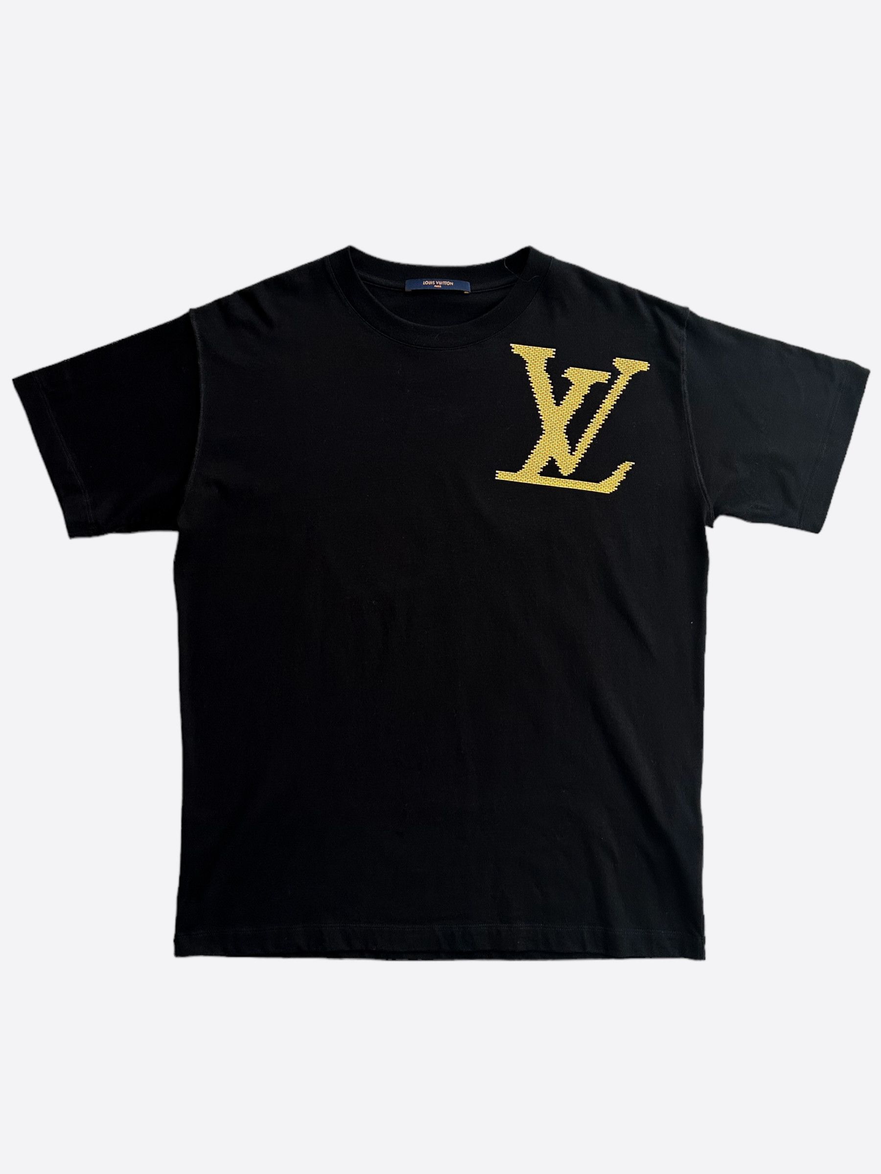 Louis Vuitton 半袖Tシャツ ブラック/ゴールド トップス