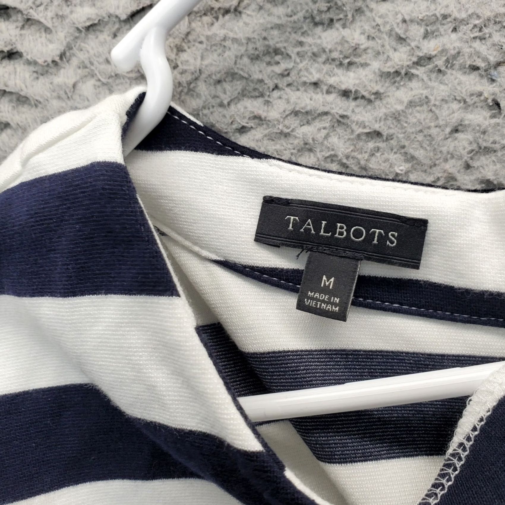 Talbots Talbots Blouse Womens Size M Multicolor Striped Short Sleeve Back Zip Shirt Size M / US 6-8 / IT 42-44 - 5 Thumbnail