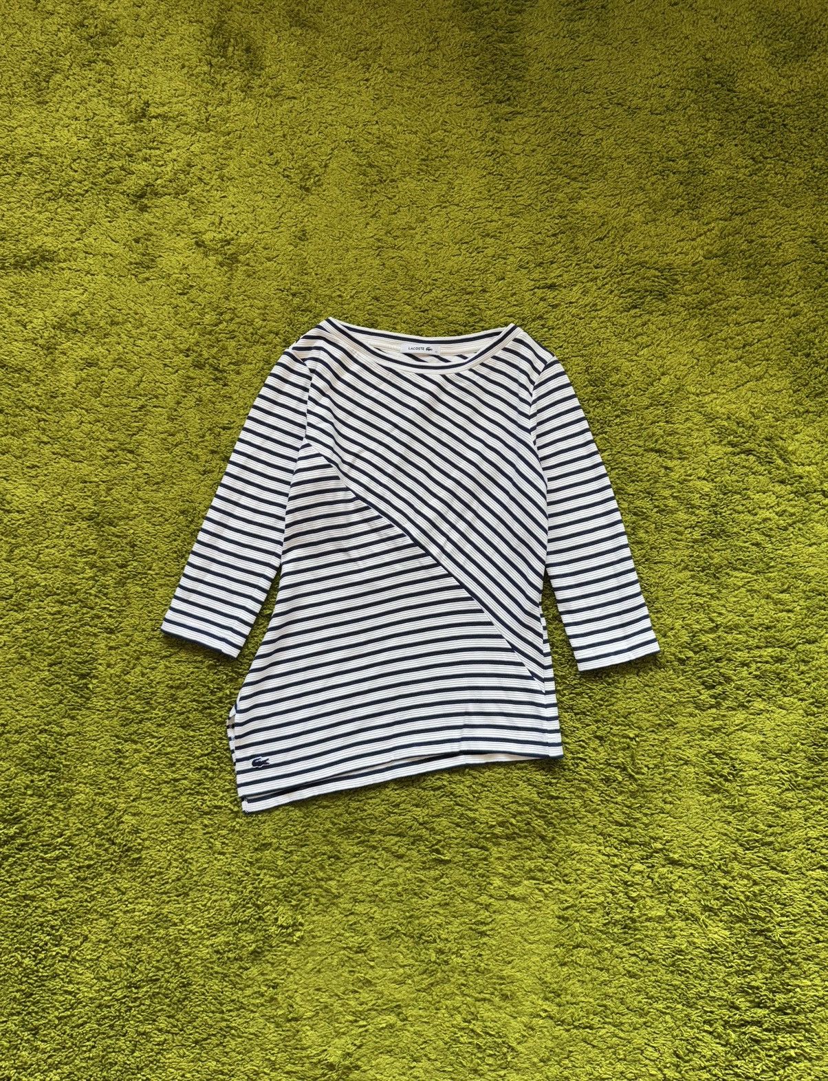 Lacoste 🐊🇫🇷 Lacoste striped patch logo assymetric longsleeve Size M / US 6-8 / IT 42-44 - 1 Thumbnail