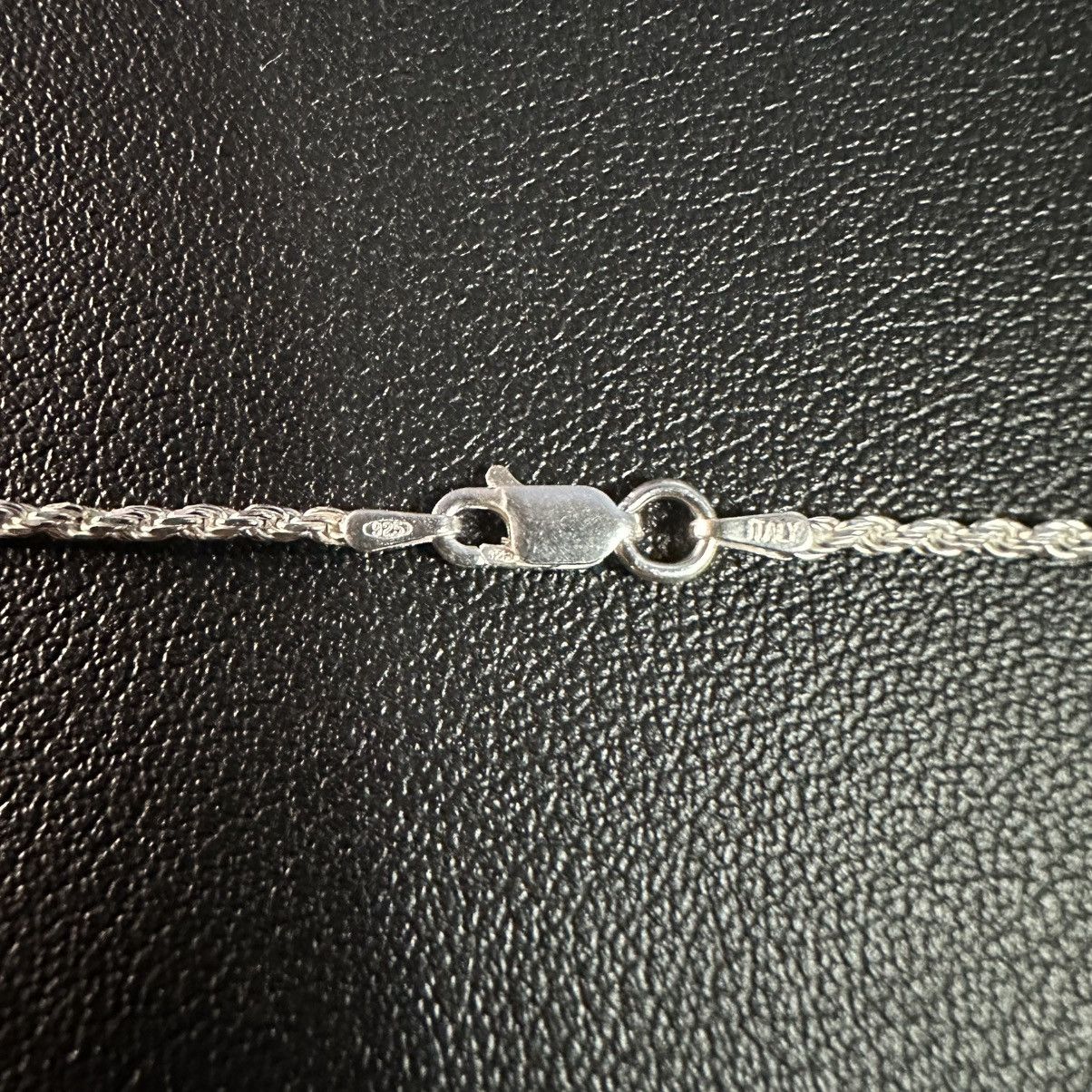 Jewelry Silver Bracelet Solid .925 Silver Rope Bracelet 2mm 7 Inches Size ONE SIZE - 3 Thumbnail