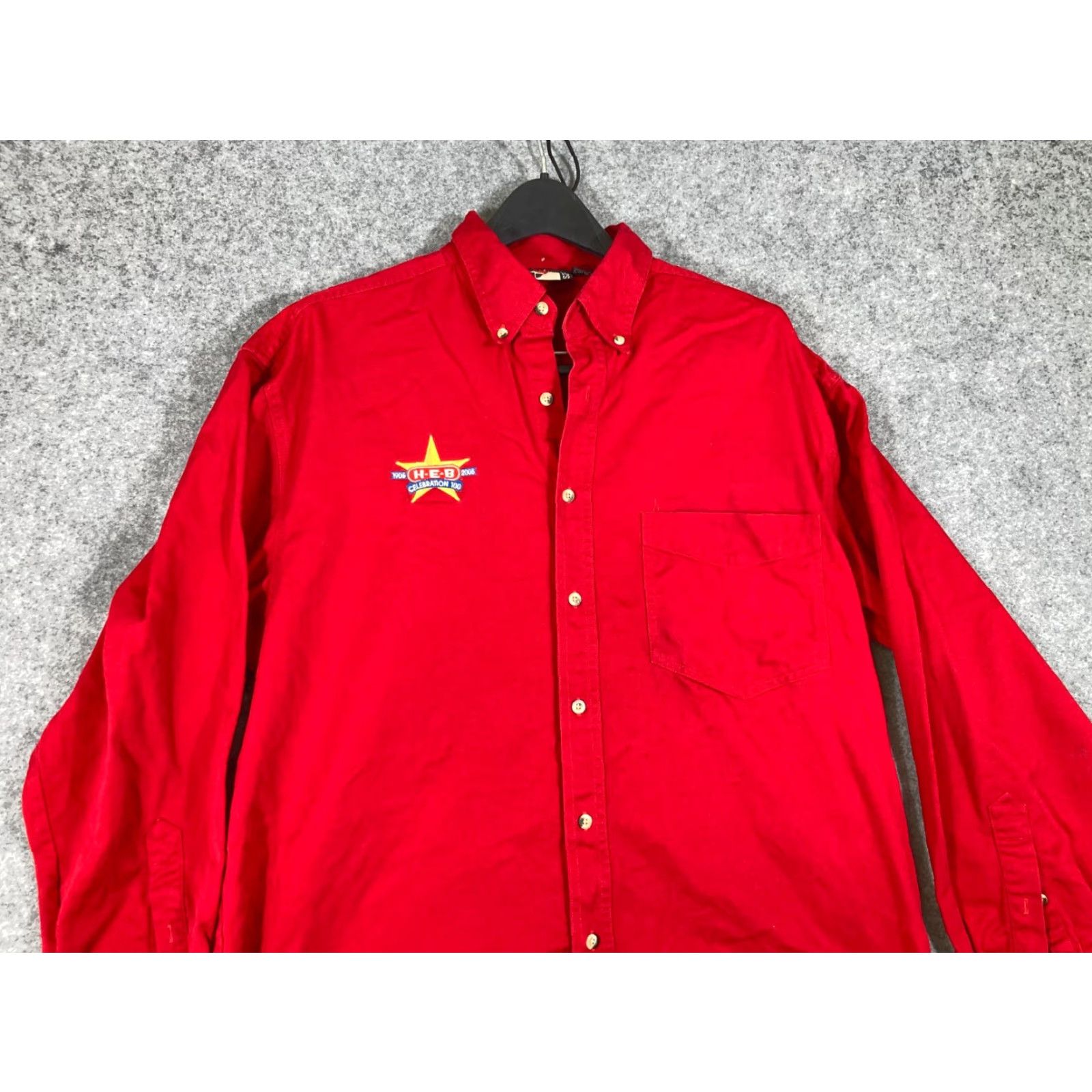 Logo 7 Graphic Sports HEB Grocery Uniform Chef Works Shirt Button Down Mens L Red Logo Size US L / EU 52-54 / 3 - 2 Thumbnail