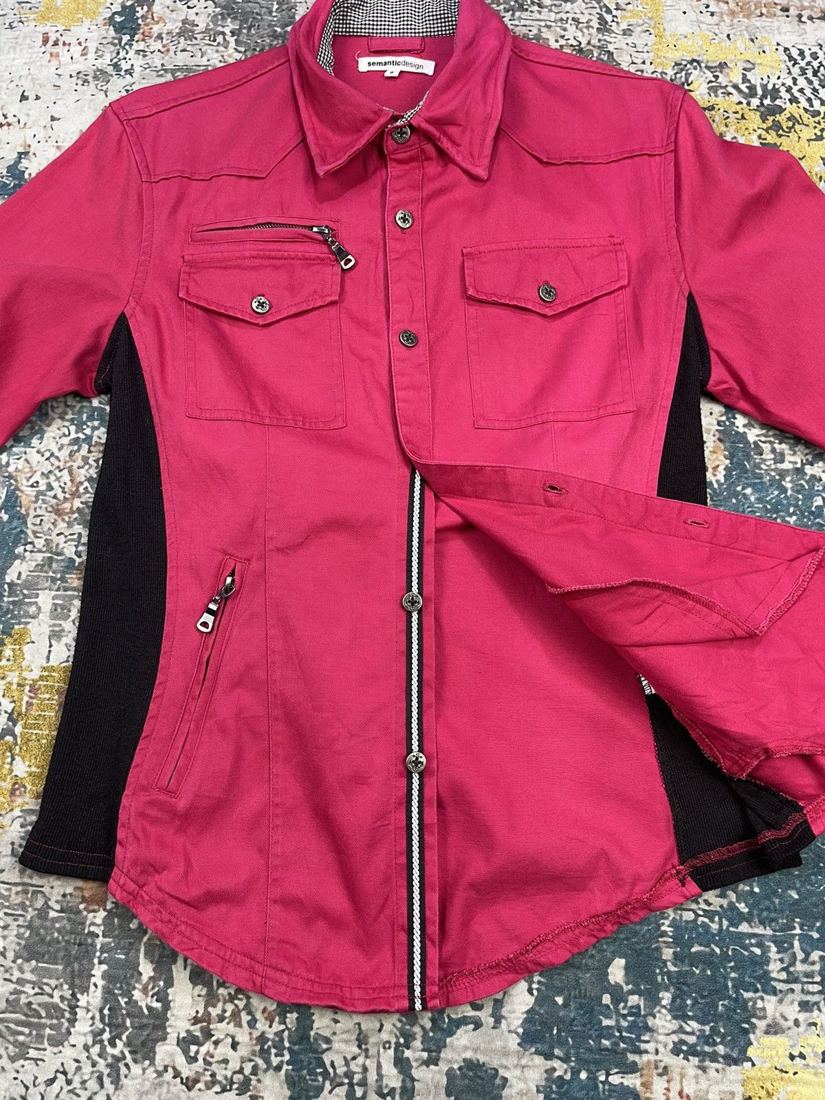semanticdesign Semantic Design Black Pink Button Overshirt Jackets Size US S / EU 44-46 / 1 - 10 Thumbnail