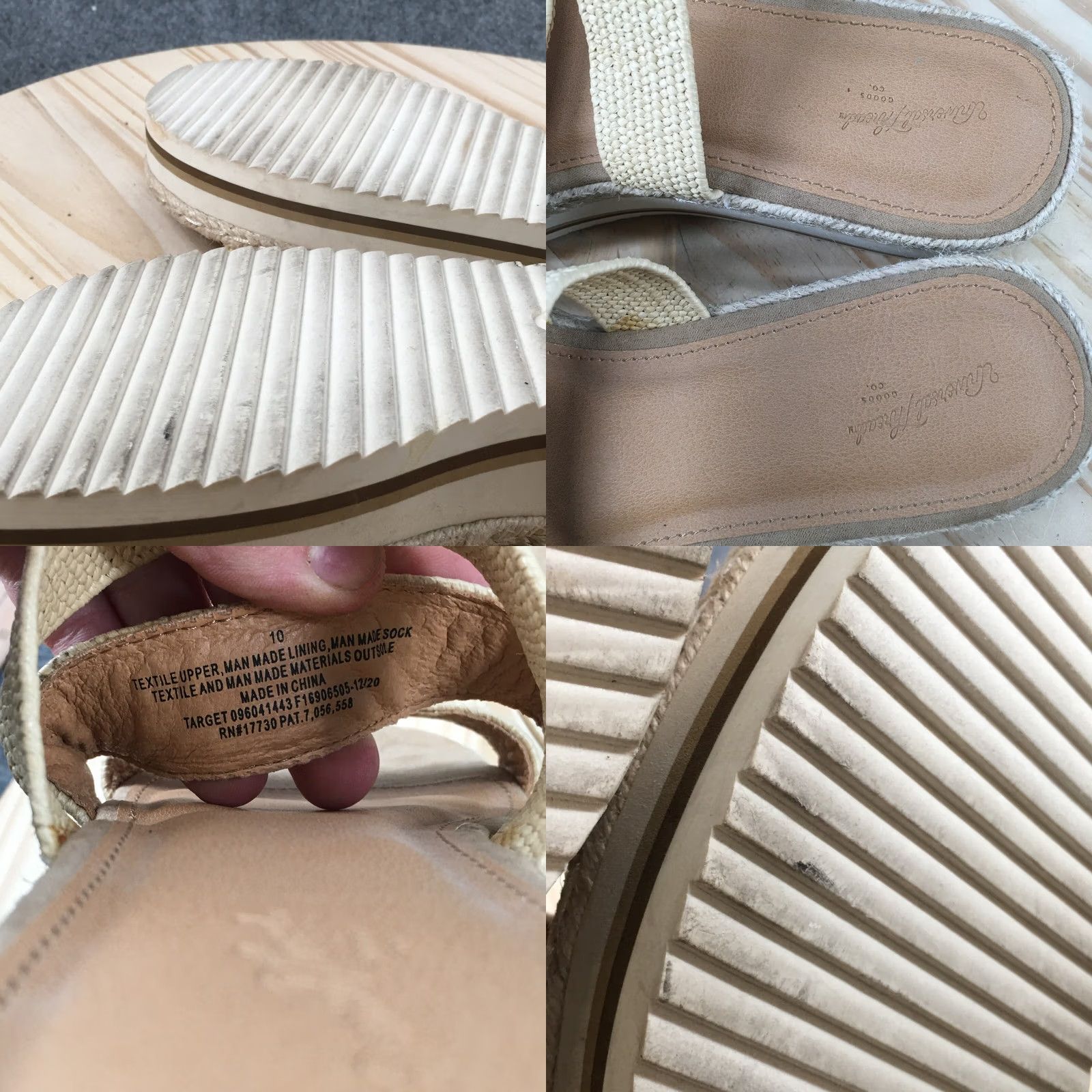 Vintage Universal Thread Florence Sandals Womens 10 Beige Slip On Platform Slide Casual Footwear Size US 10 / IT 40 - 9 Thumbnail