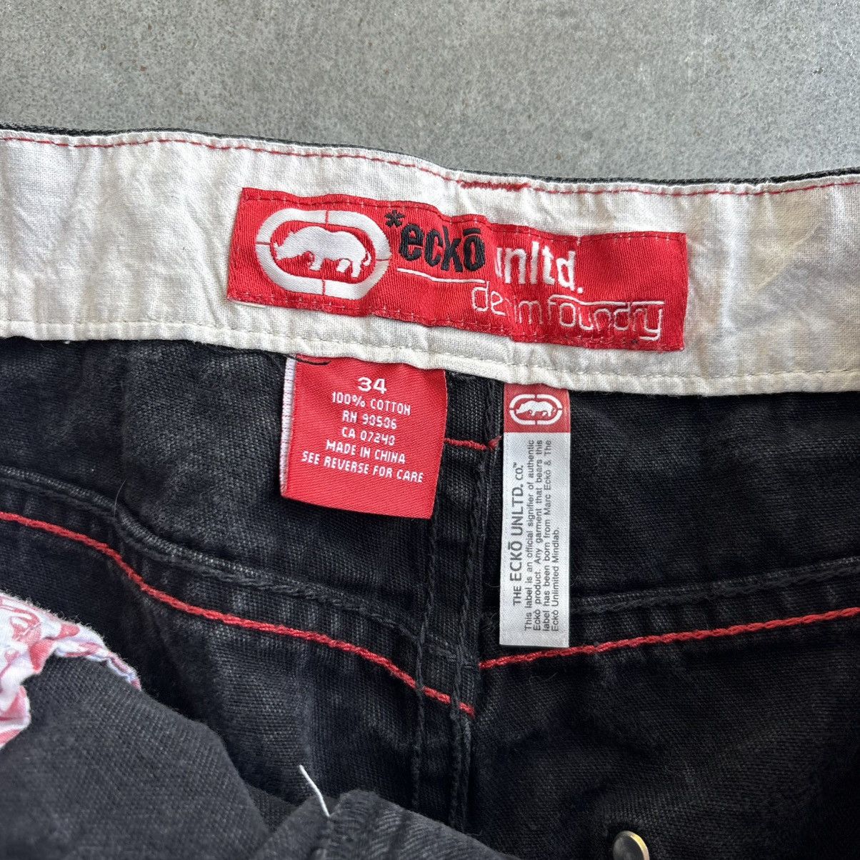 Ecko Unltd. Vintage Y2K Baggy Ecko Jeans Black Carpenter Pants 34x32 Size US 34 / EU 50 - 9 Thumbnail