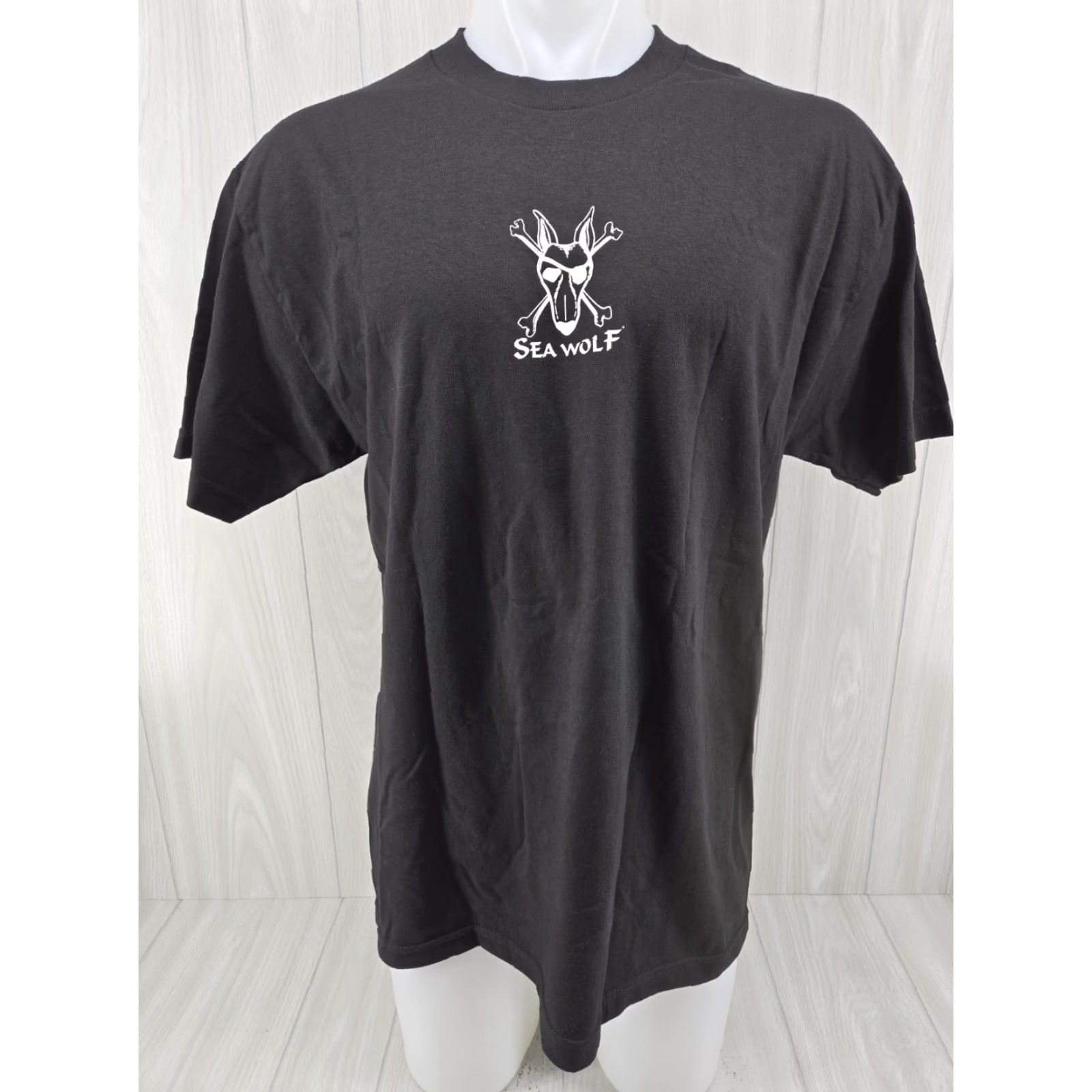 Vintage VINTAGE Alstyle Sea Wolf T-Shirt Black Pirate's Cove Monterey CA Booty Surrender Crew Neck Short Sleeve Men's LRG Cotton Logo Size US L / EU 52-54 / 3 - 2 Thumbnail