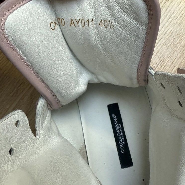 Dolce & Gabbana DOLCE & GABBANA White/Pink Portofino Donna High Top Sneakers Size US 10.5 / IT 40.5 - 4 Thumbnail