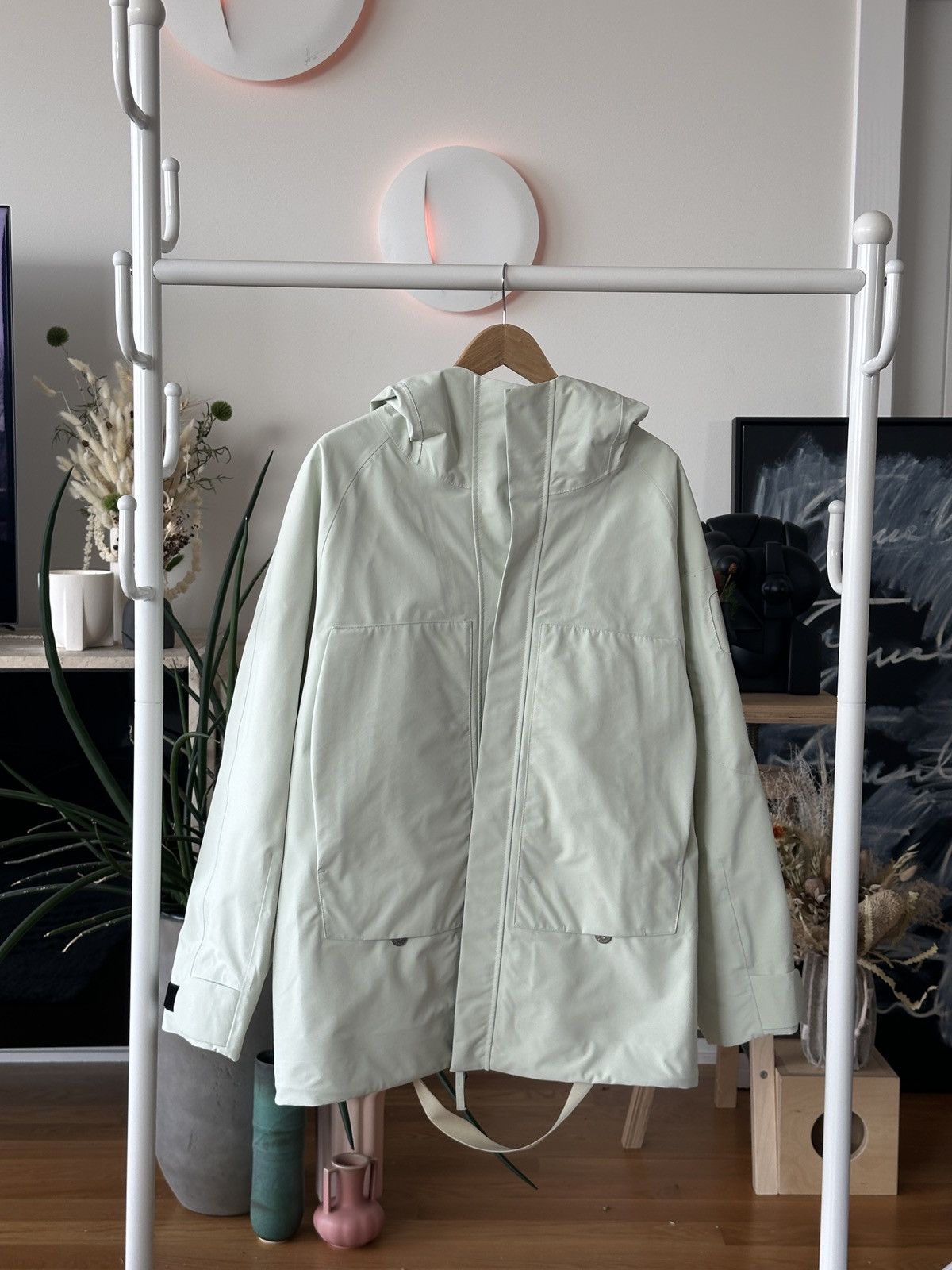 image of Stone Island x Stone Island Shadow Project - Oversized Hooded Jacket in Mint, Men's (Size Medium)