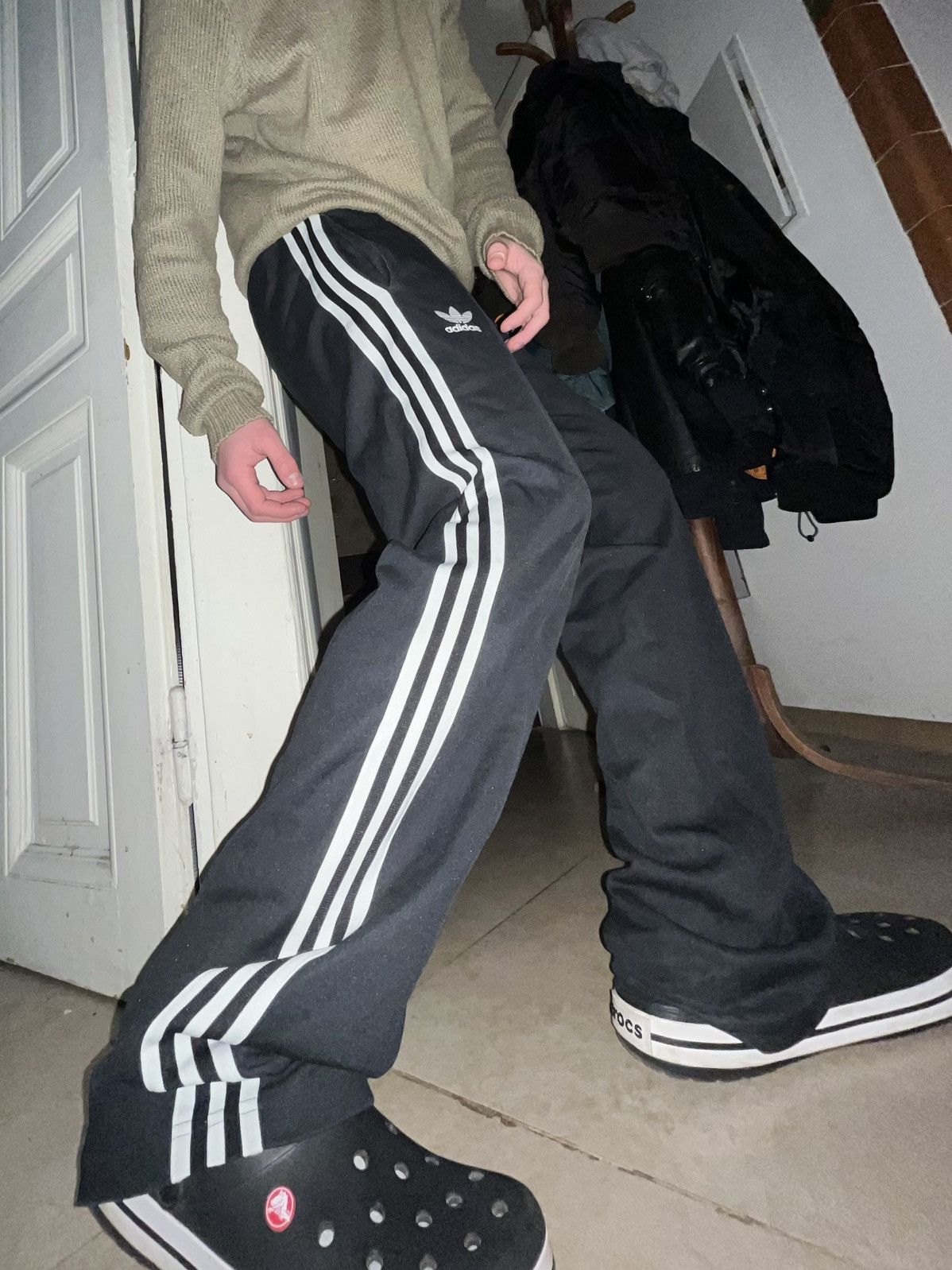 Adidas 🔥CRAZY ADIDAS BALENCIAGA VIBE BAGGY TRACK PANTS 00’S Size US 32 / EU 48 - 1 Thumbnail
