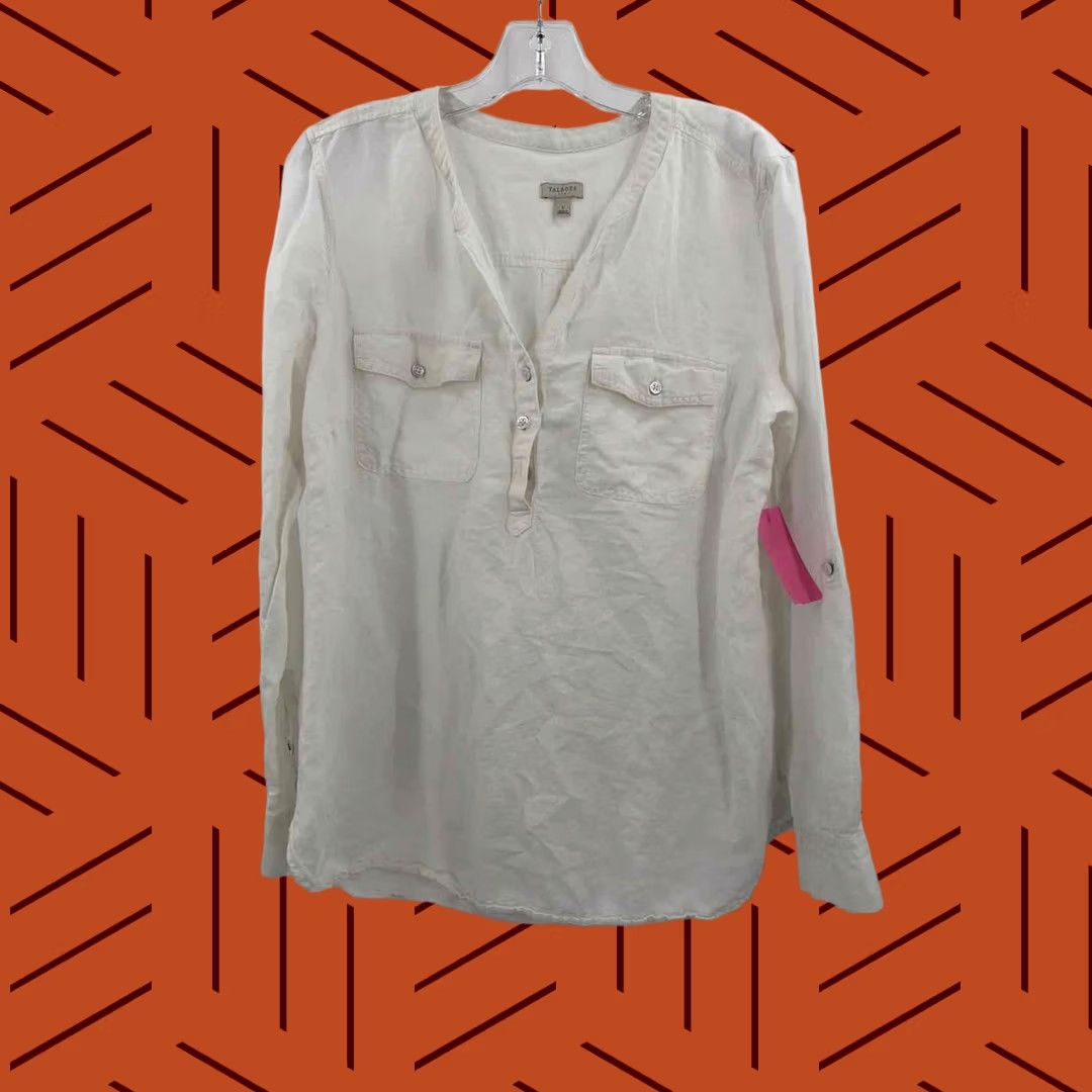 Talbots Talbots White Long Sleeve Blouse Large Size L / US 10 / IT 46 - 1 Thumbnail
