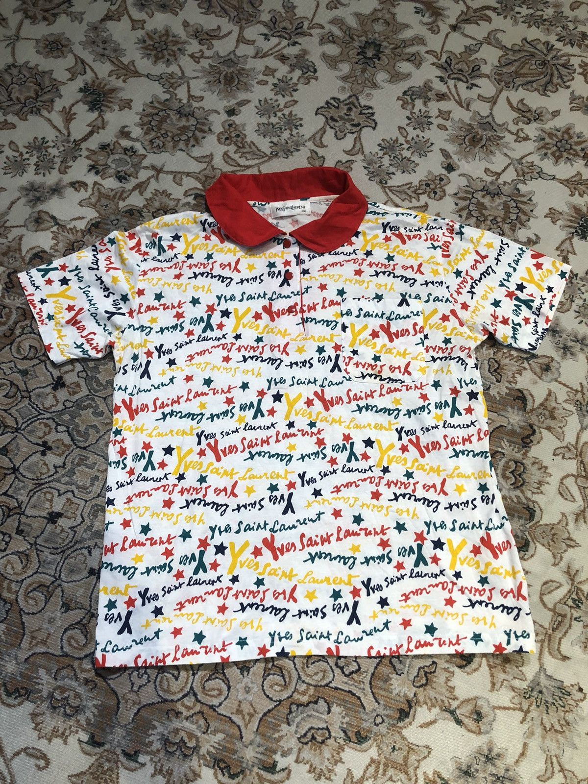 Yves Saint Laurent YVES SAINT LAUREN FULL PRINT POLO TEES Size US XS / EU 42 / 0 - 2 Thumbnail