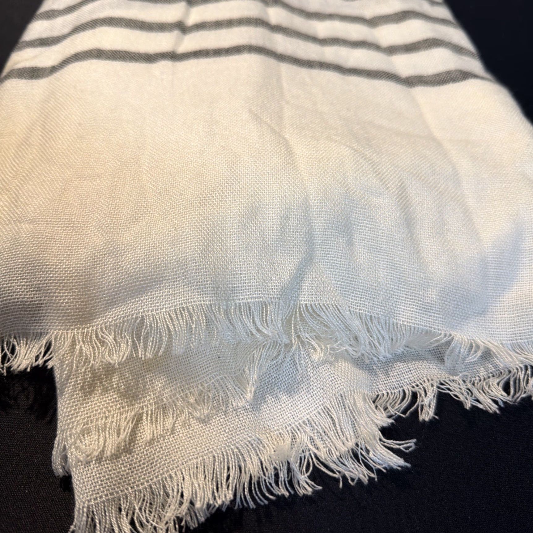 Vintage Calia Striped Scarf Scarf Beige Women, Calia Striped Scarf, Beige Women Scarf Size ONE SIZE - 2 Thumbnail