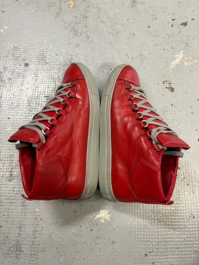 Balenciaga Balenciaga Arena Red & Grey High Top Sneakers Size US 10.5 / EU 43-44 - 6 Thumbnail