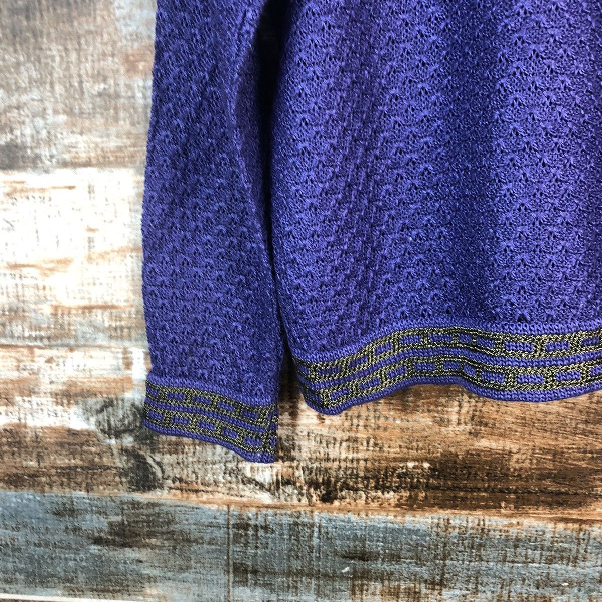 Japanese Brand Elegant Embroidery Purple Cardigan Knitwear #A2350 Size M / US 6-8 / IT 42-44 - 15 Thumbnail