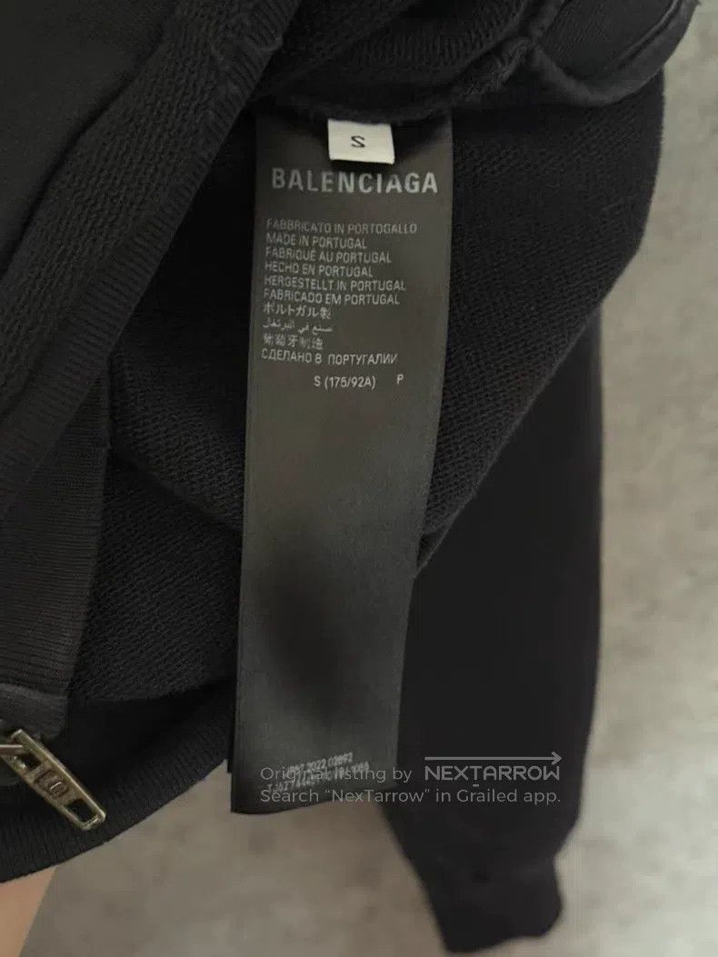 Balenciaga Balenciaga Tape Logo Zip-Up Hoodie Jacket Size US S / EU 44-46 / 1 - 5 Thumbnail
