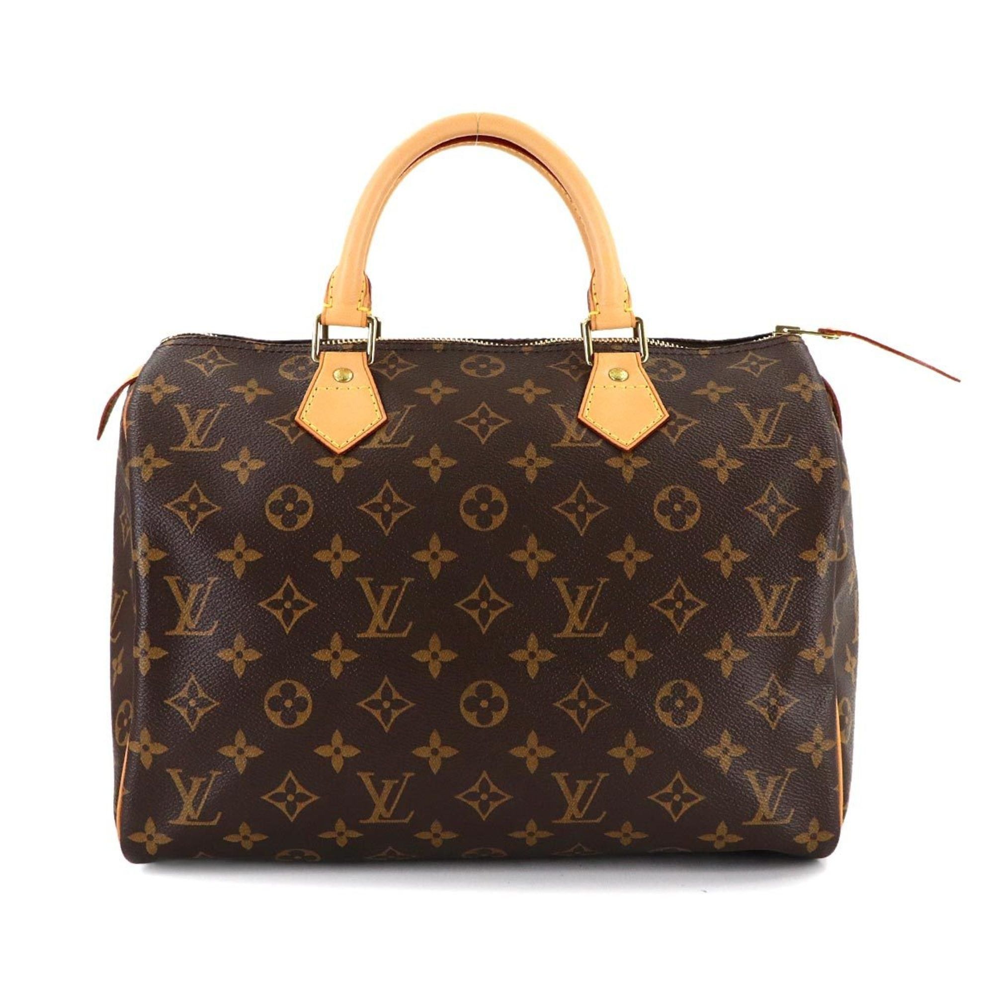 Louis Vuitton Monogram Speedy 30 Handbag Brown M41526 Gold Hardware