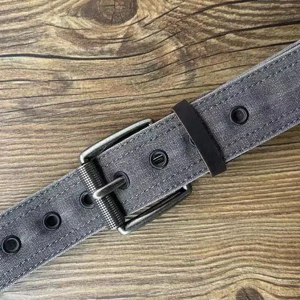 Japanese Brand nezawa x Risa Street Vintage 47 Inch Wide Canvas Gray Belt Size ONE SIZE - 4 Thumbnail
