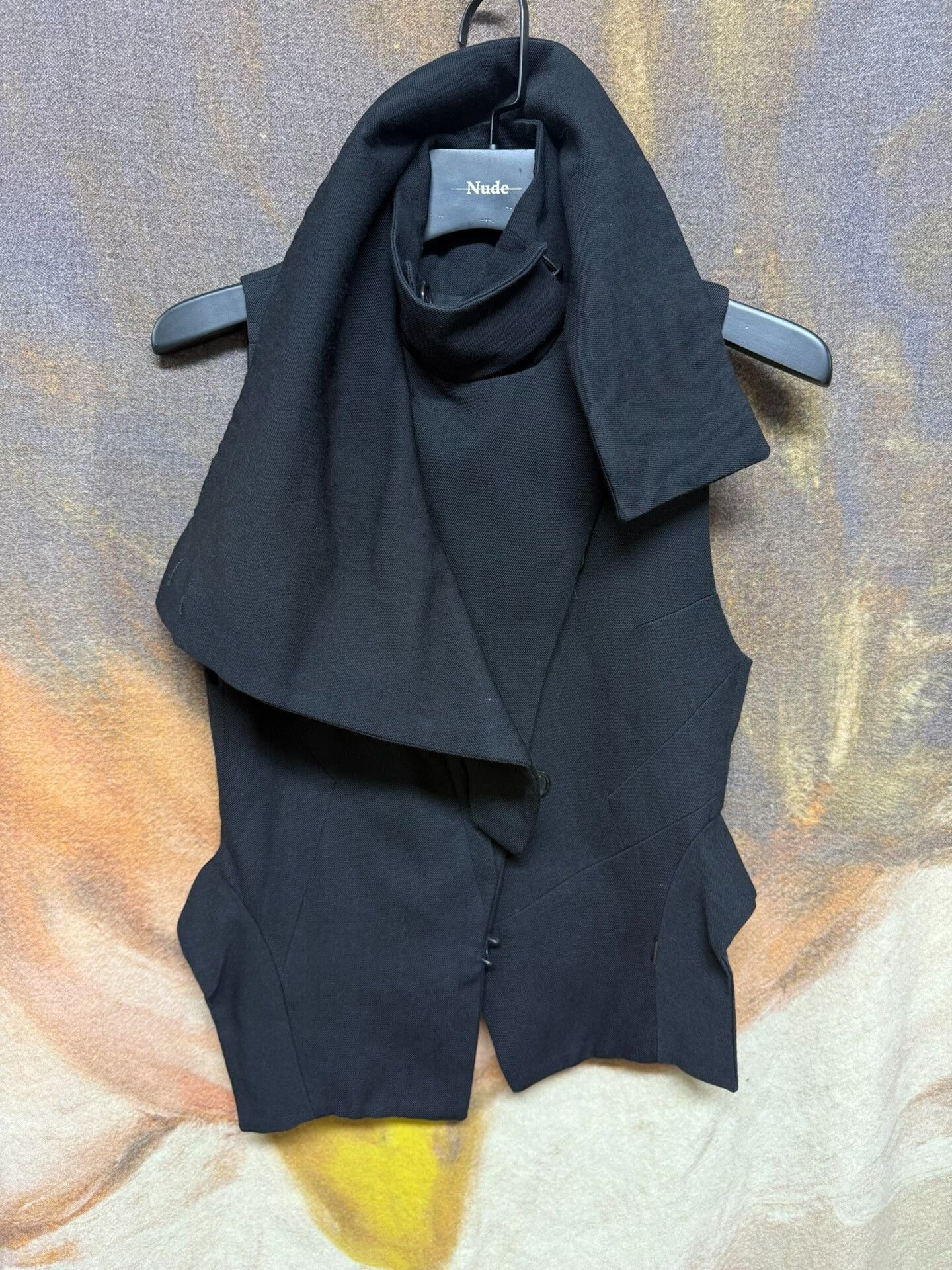 black layered wool vest by ann demeulemeester