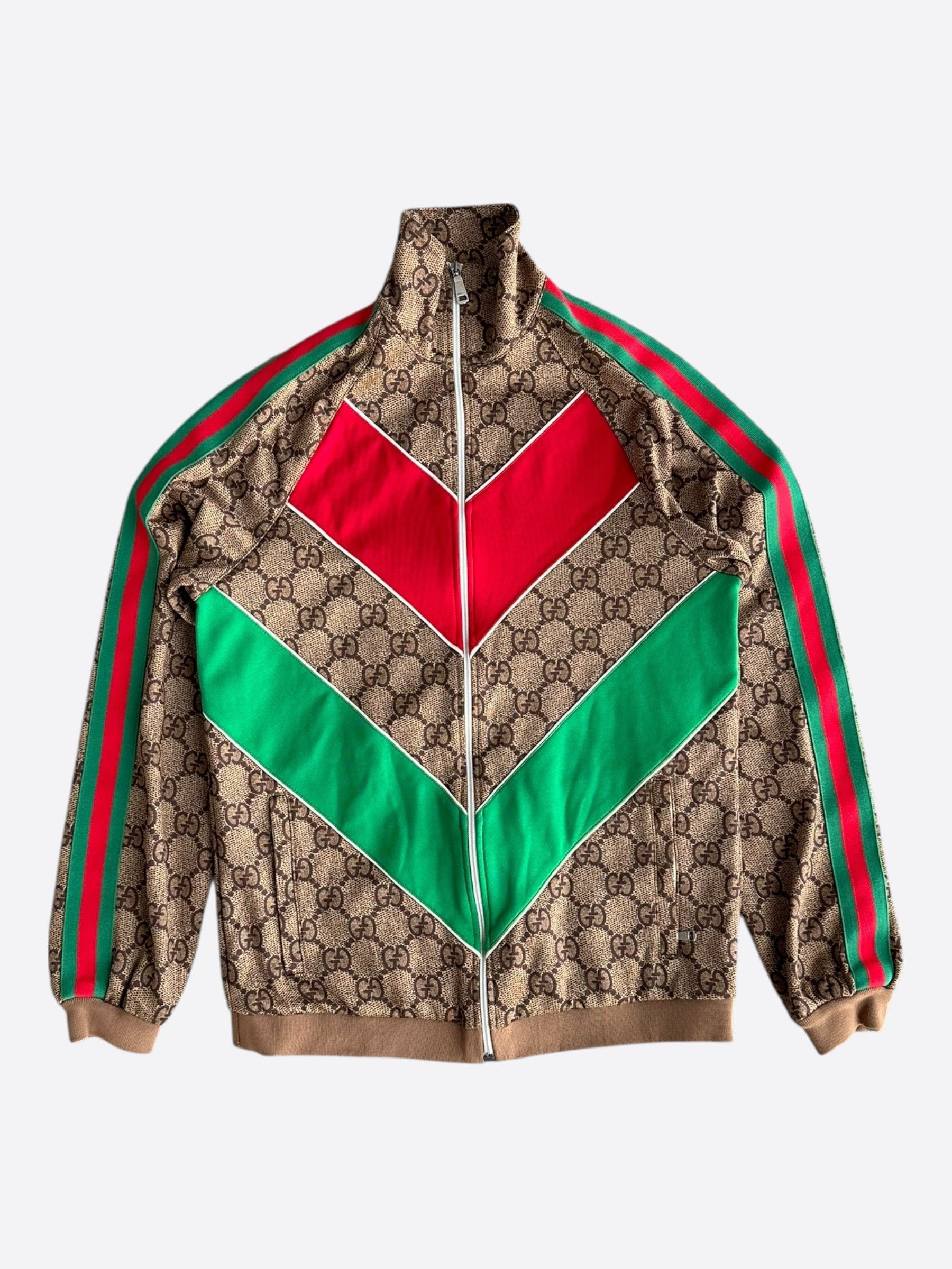 Gucci Gucci Tan Monogram Striped Track Jacket Size US S / EU 44-46 / 1 - 1 Thumbnail