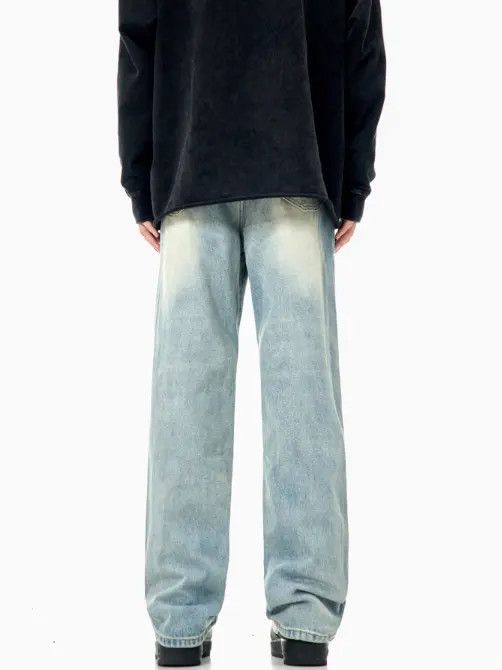 VIBE American retro washed distressed blue simple loose jeans Size US 32 / EU 48 - 4 Thumbnail
