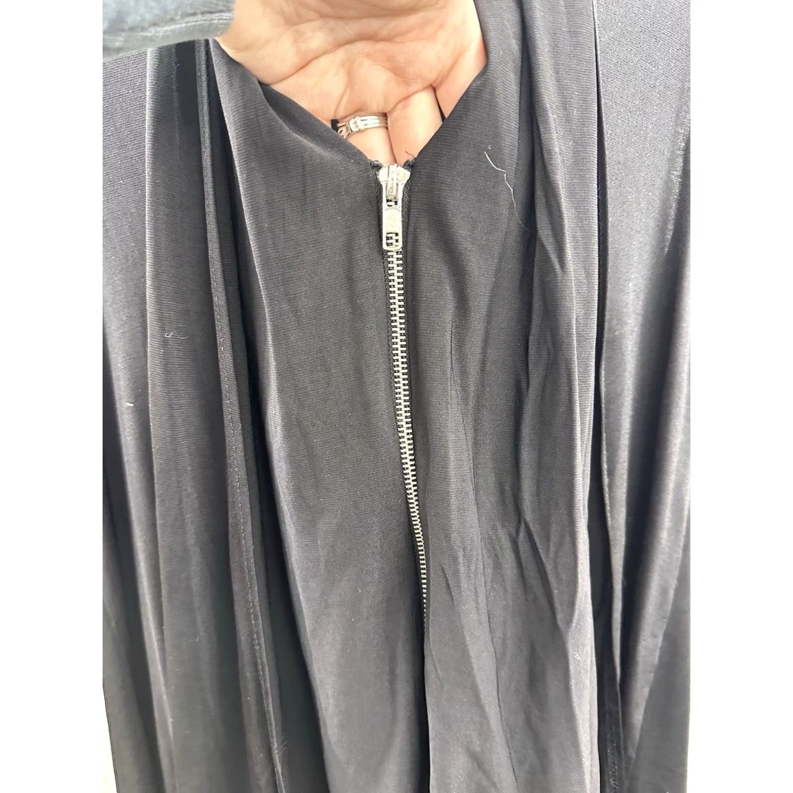 J Brand Slinky Brand Womens Top Size Medium Black Zip Up Sleeveless Vintage Cardigan Knit Solid Bohemian Winter Fall Spring Limited Ladies Mens Girls? Size M / US 6-8 / IT 42-44 - 5 Thumbnail