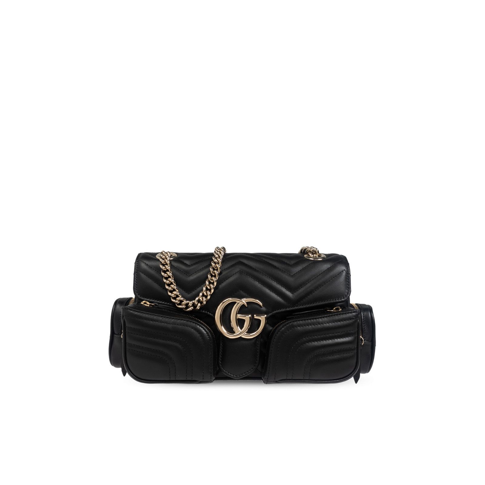 GUCCI GG Marmont 2.0 Black Leather Shoulder Bag New And Auth