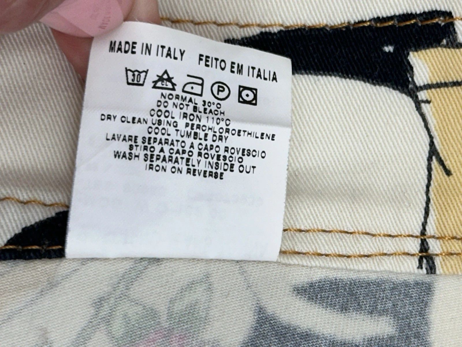 Moschino Vintage 90s Moschino Jeans Donna Womens Pants People Print Size 32" / US 10 / IT 46 - 13 Thumbnail