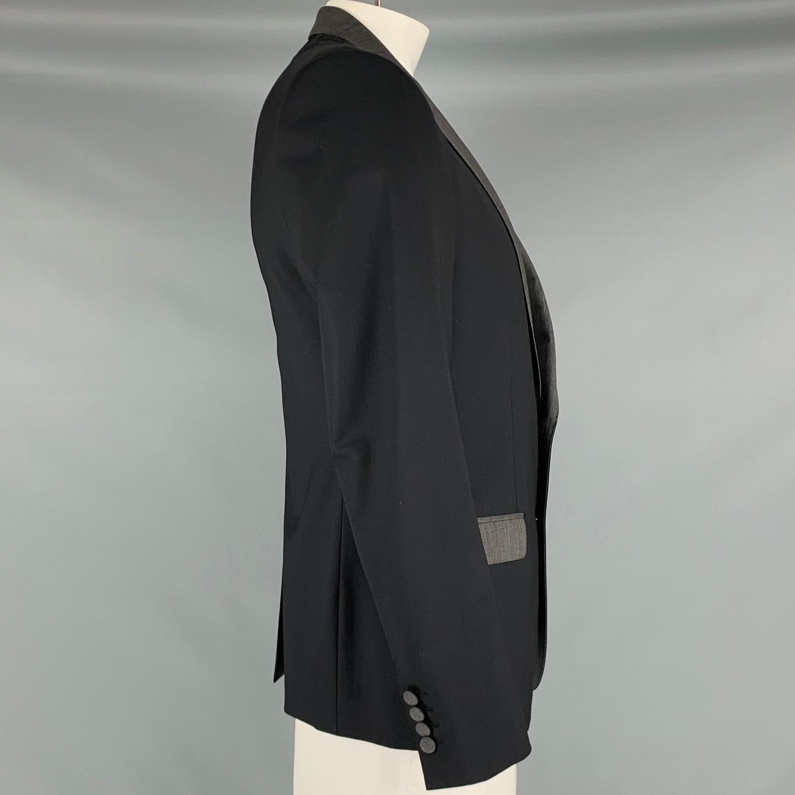 Dolce & Gabbana DOLCE & GABBANA Size 42 Black Grey Wool Blend Sport Coat Size 42R - 3 Thumbnail